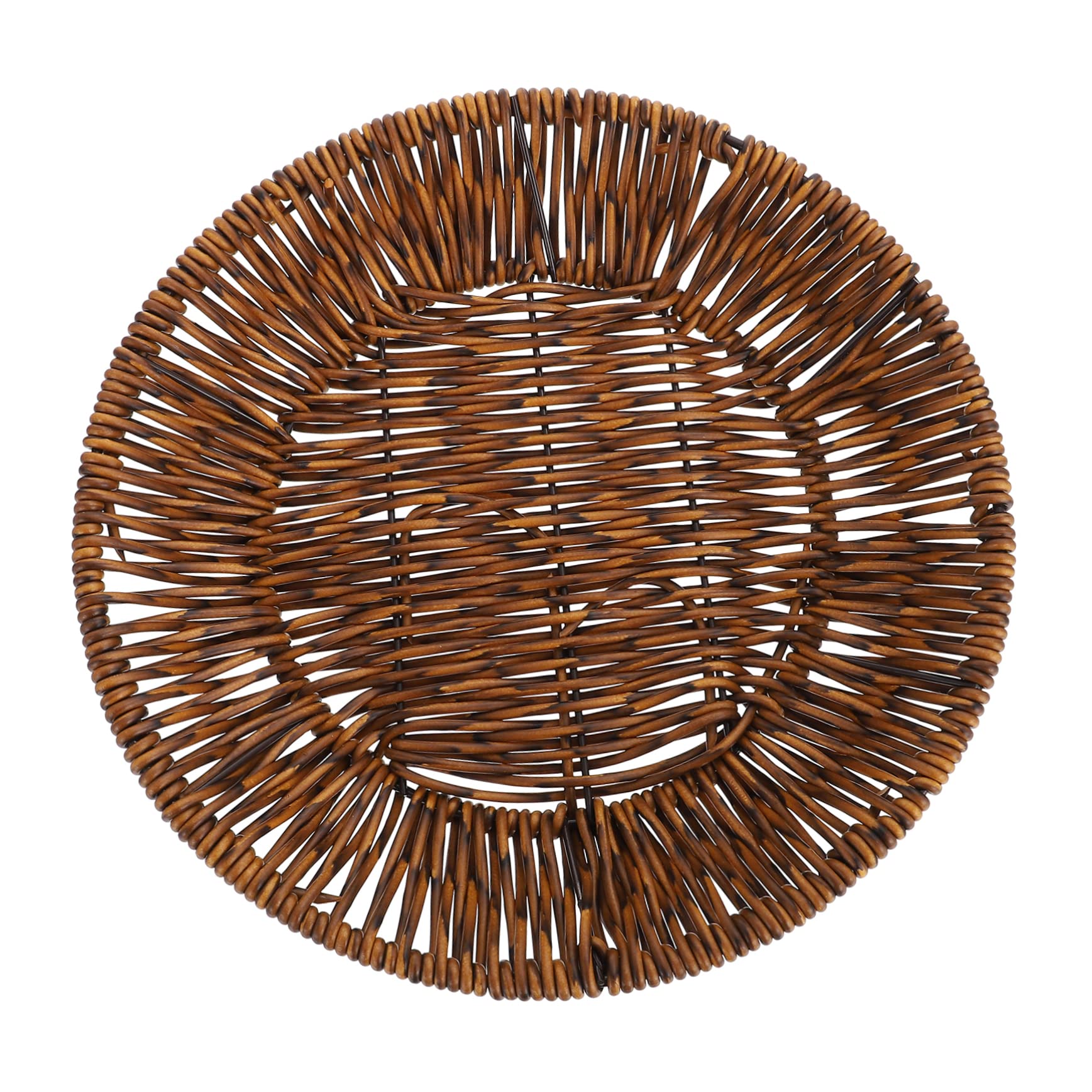 GRIRIW Fruit Basket Square Storage Bins Woven Wicker Basket Fruit Woven Basket Small Wicker Baskets Square Basket Home Woven Basket Storage Baskets Food Woven Basket Iron Frame re-usable