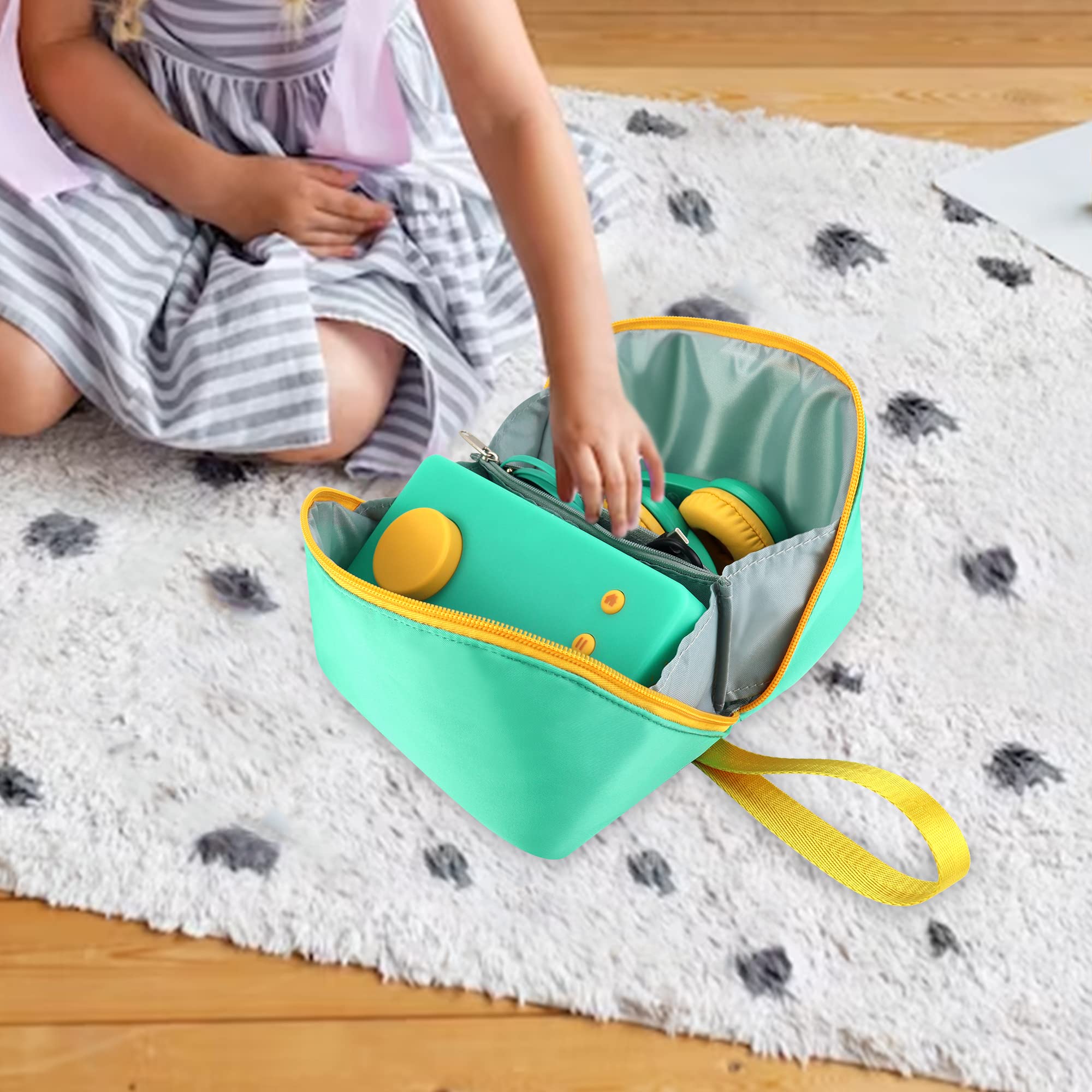 Sac pour Lunii Fabrique à Histoires et Casque Audio, Vert
