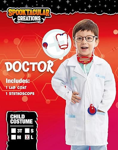 Miniatura 7 de Jr. Doctor Lab - Conjunto de disfraz de lujo para niños pequeños para Halloween, fiesta de disfraces y juego de rol de científicos