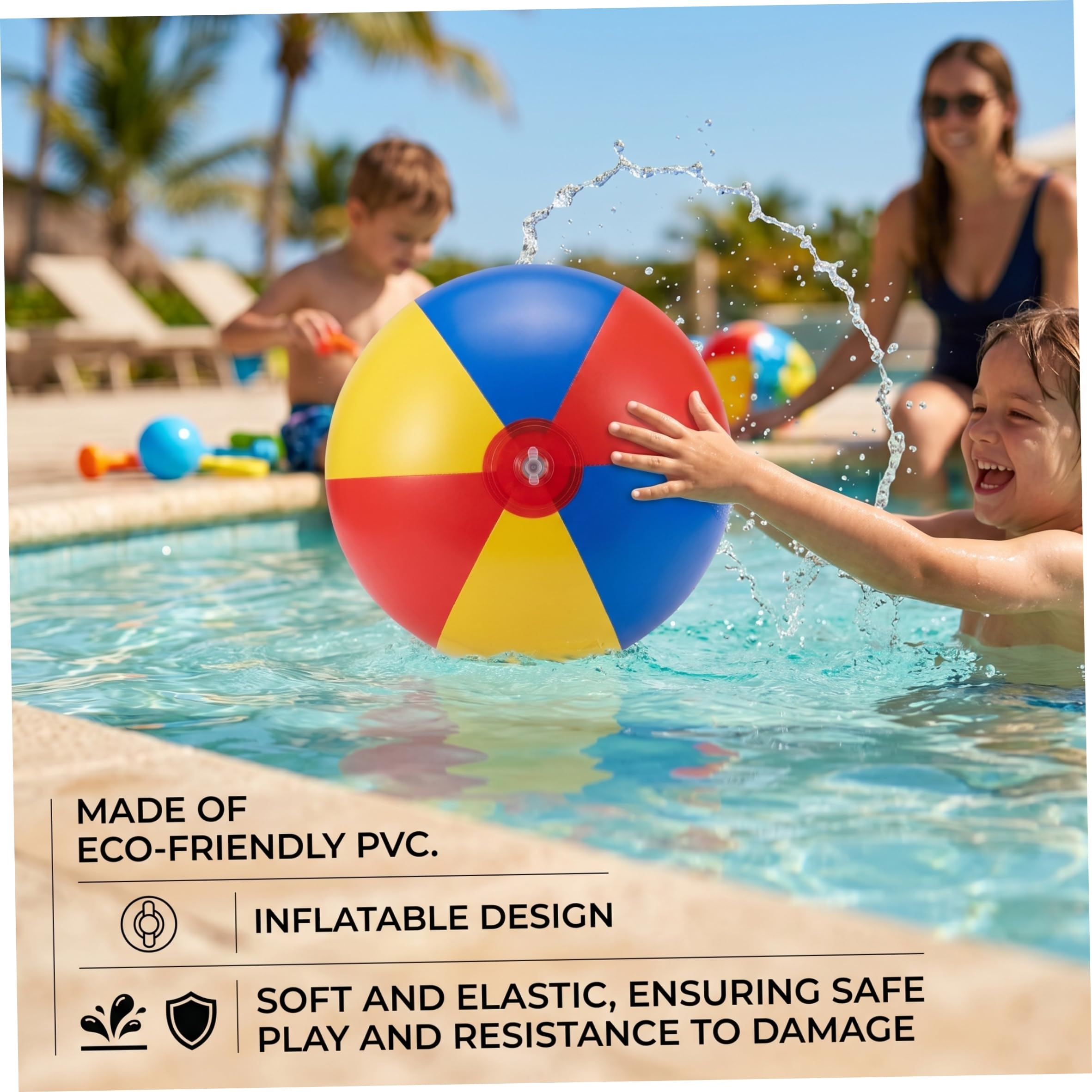 Pallone Gonfiabile Gigante Pallone da Spiaggia Gonfiabile Gigante da 51 Pollici Grandi palloni da Spiaggia in PVC Morbido Ideali per i Bambini - Rosso Giallo Blu