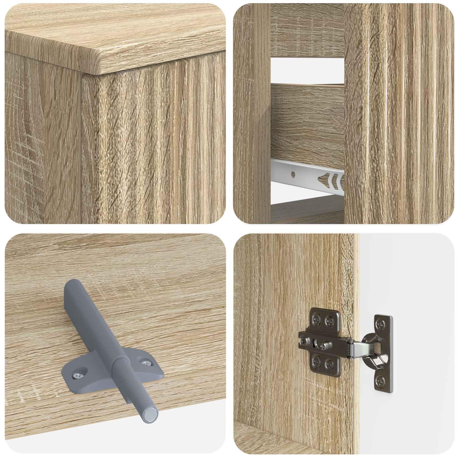 Mueble de baño de 2 piezas ARNHEM de madera de ingeniería, acabado Sonoma