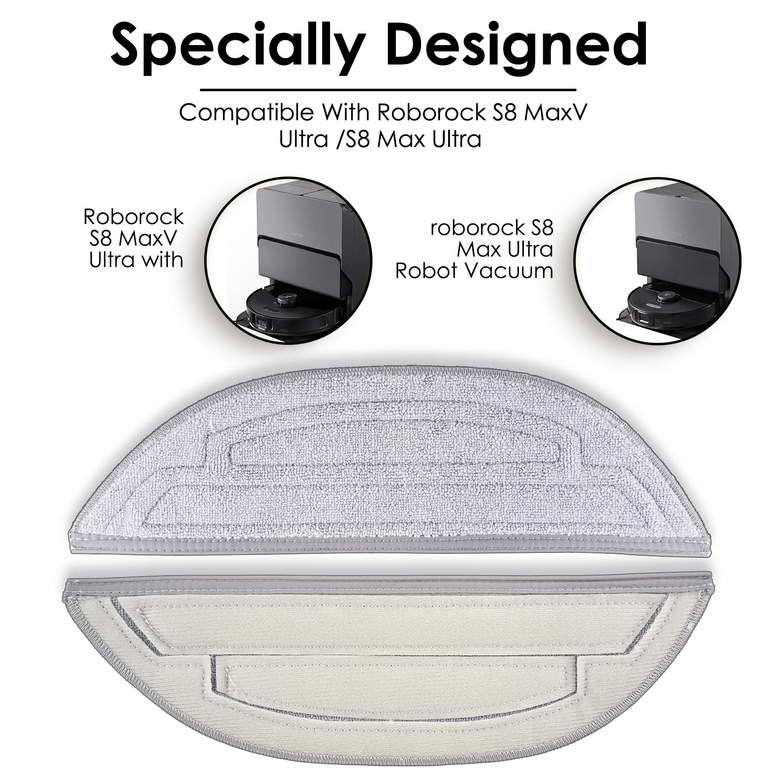 (10 piezas) Almohadillas para fregona para Roborock S8 MaxV Ultra, aspiradora robot S8 Max Ultra, almohadilla para fregona VibraRise con módulos de vibración sónica dual, almohadilla para fregona Edge