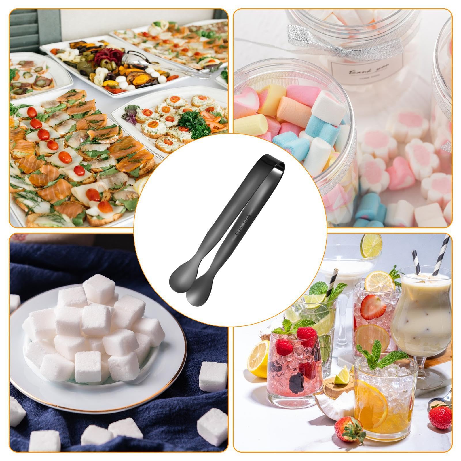Realure Lot De 10 Pinces à Glaçons Mini 16,3 Cm Plastique Transparent - Pince Service Buffet Cuisine