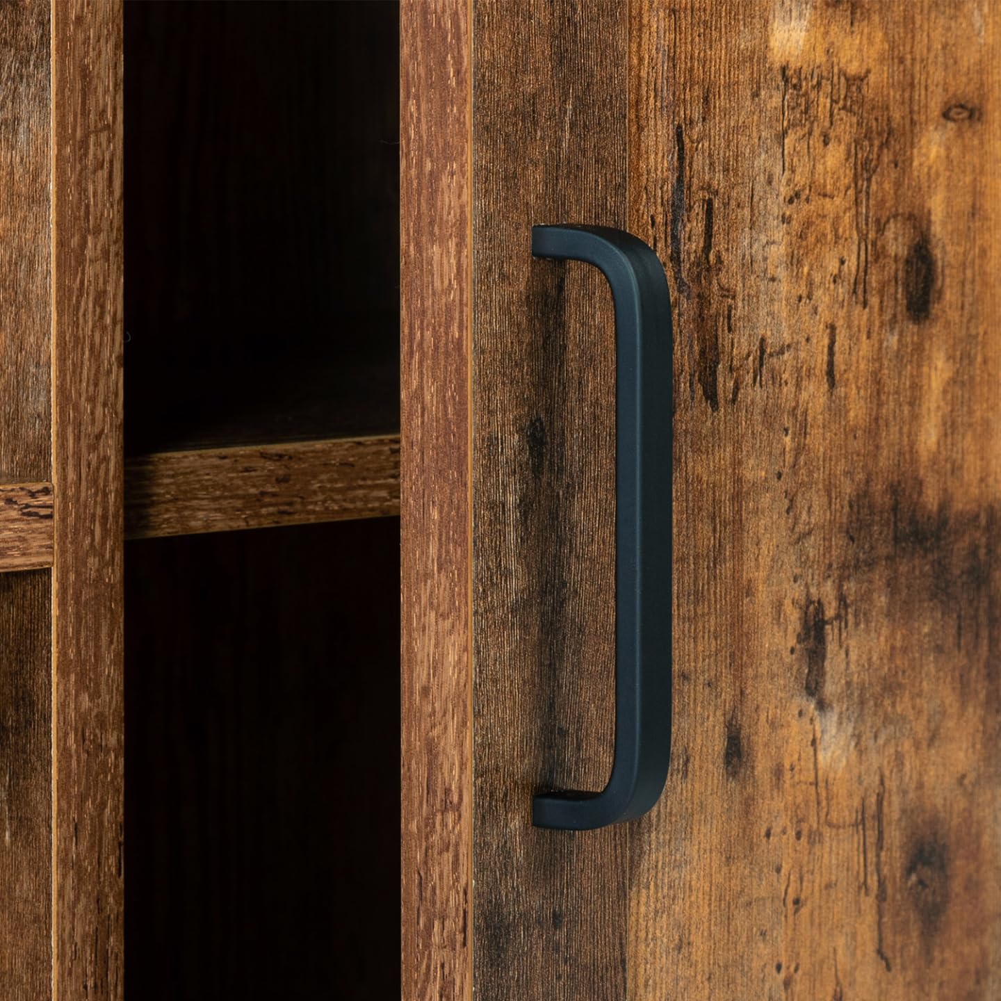 IDMarket - Aparador de 2 puertas de 100 cm Dayton con estantes efecto envejecido, diseño industrial