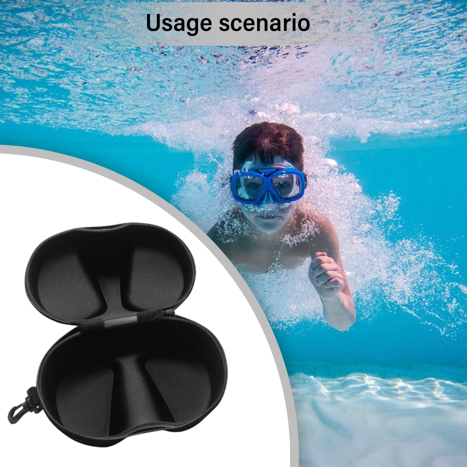 CVZJ Boîte de rangement pour lunettes de plongée avec tuba - Étui de protection pour lunettes de natation CVZJ Boîte de rangement pour lunettes de plongée avec tuba - Étui de protection pour lunettes de natation