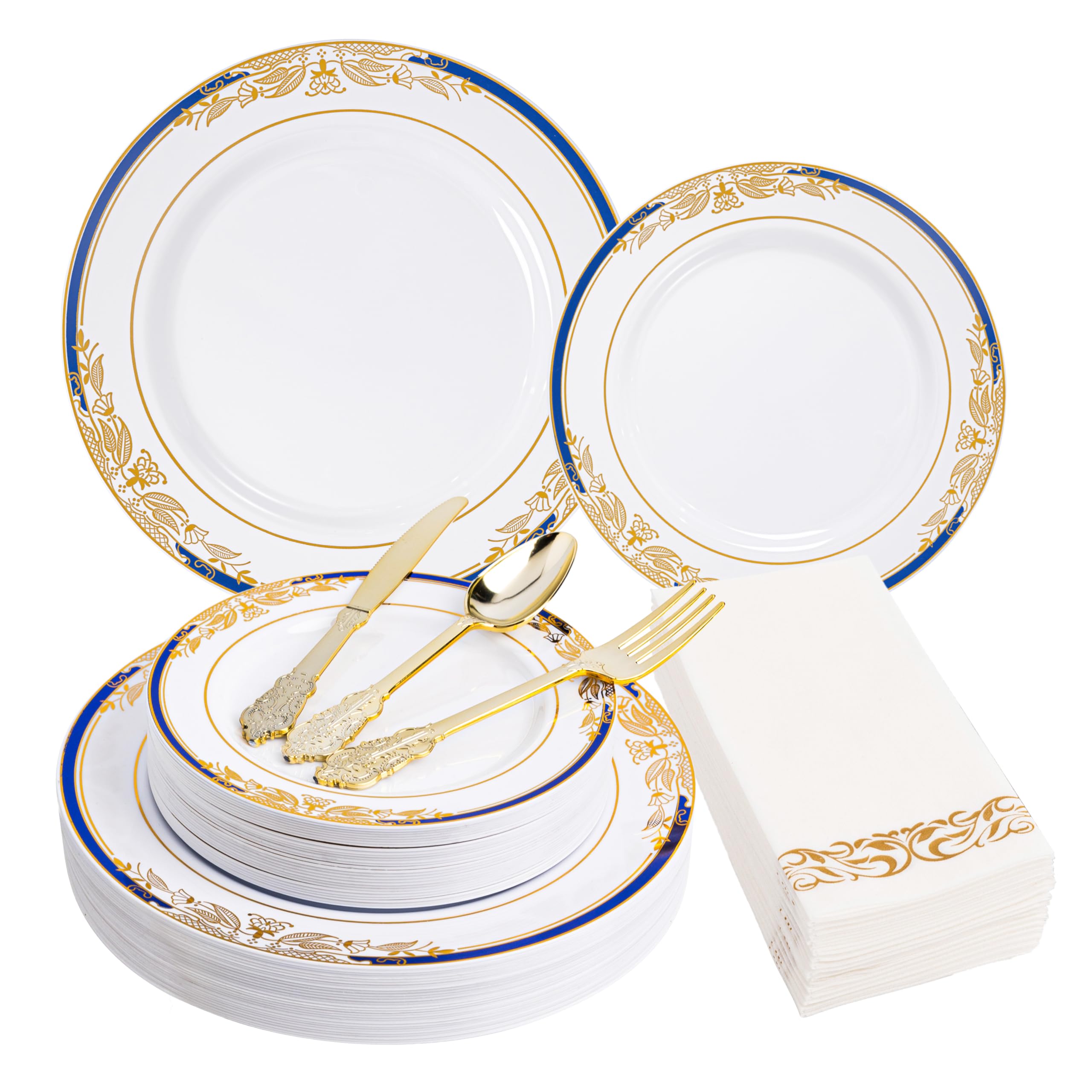 Floral Plates & Cutlery Set - 180 Pcs -1 Floral Plates & Cutlery Set - 180 Pcs -1