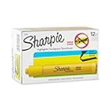 Tank Style Highlighters, Chisel Tip, Yellow, 12 Count