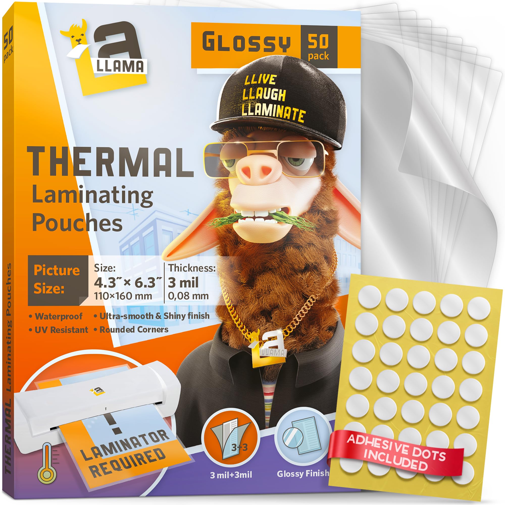 Amazon.com : Thermal Laminating Pouches, 4.3 x 6.3 Inches, 3 Mil