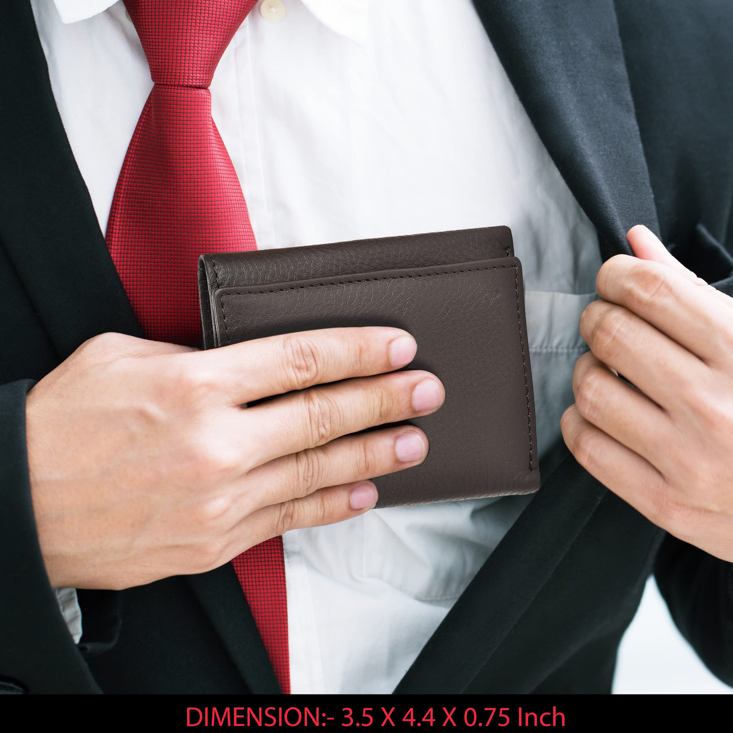 Clifton Heritage - Cartera de piel para hombre con 2 compartimentos para tarjetas de crédito, diseño delgado y elegante caja de regalo RFID