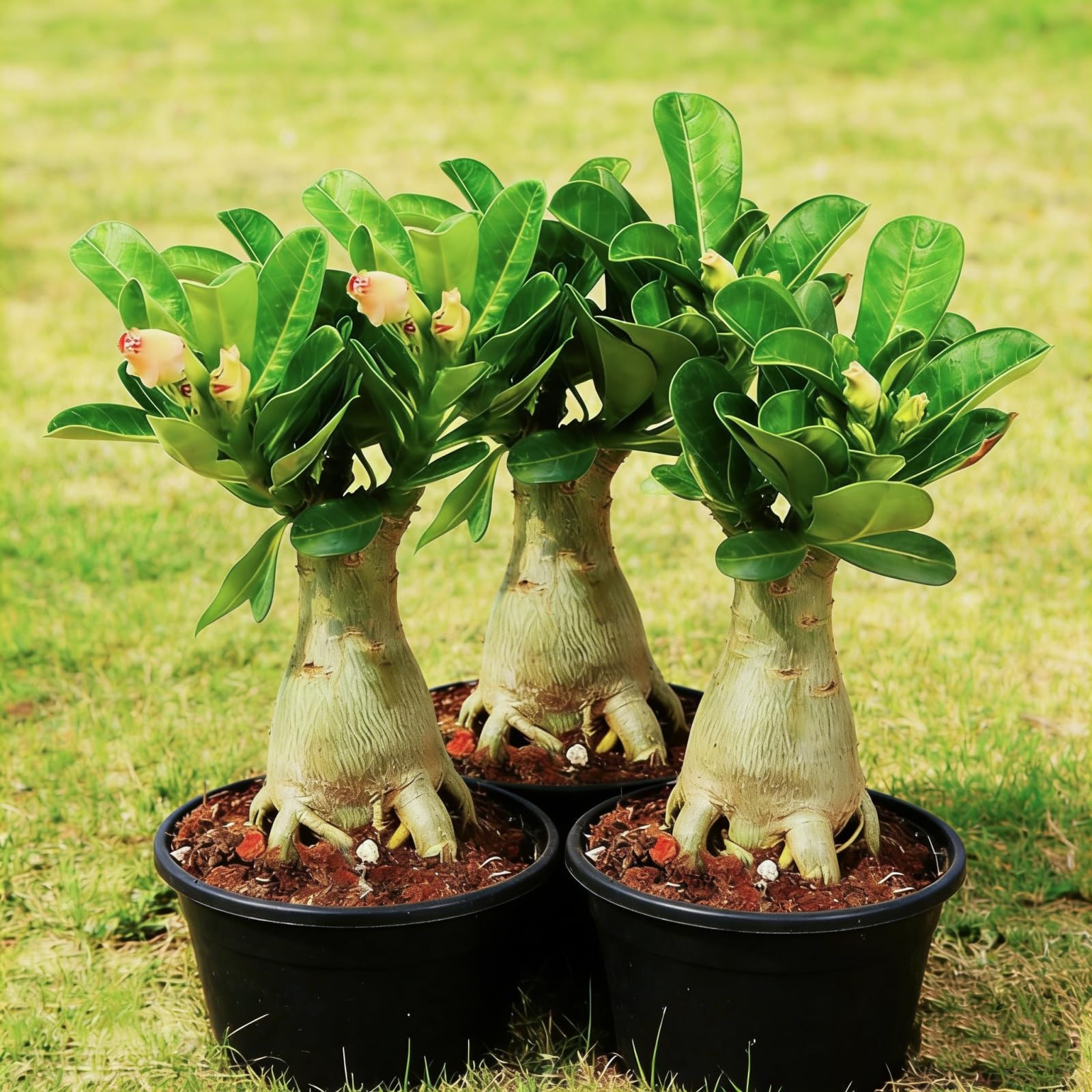 Rosa del Deserto/Resistenti Perenne/Esotica tropicale/Splendide decorazioni da giardino/Adatta ai principianti/Adatto per uso interno ed esterno-5Rizomi-D