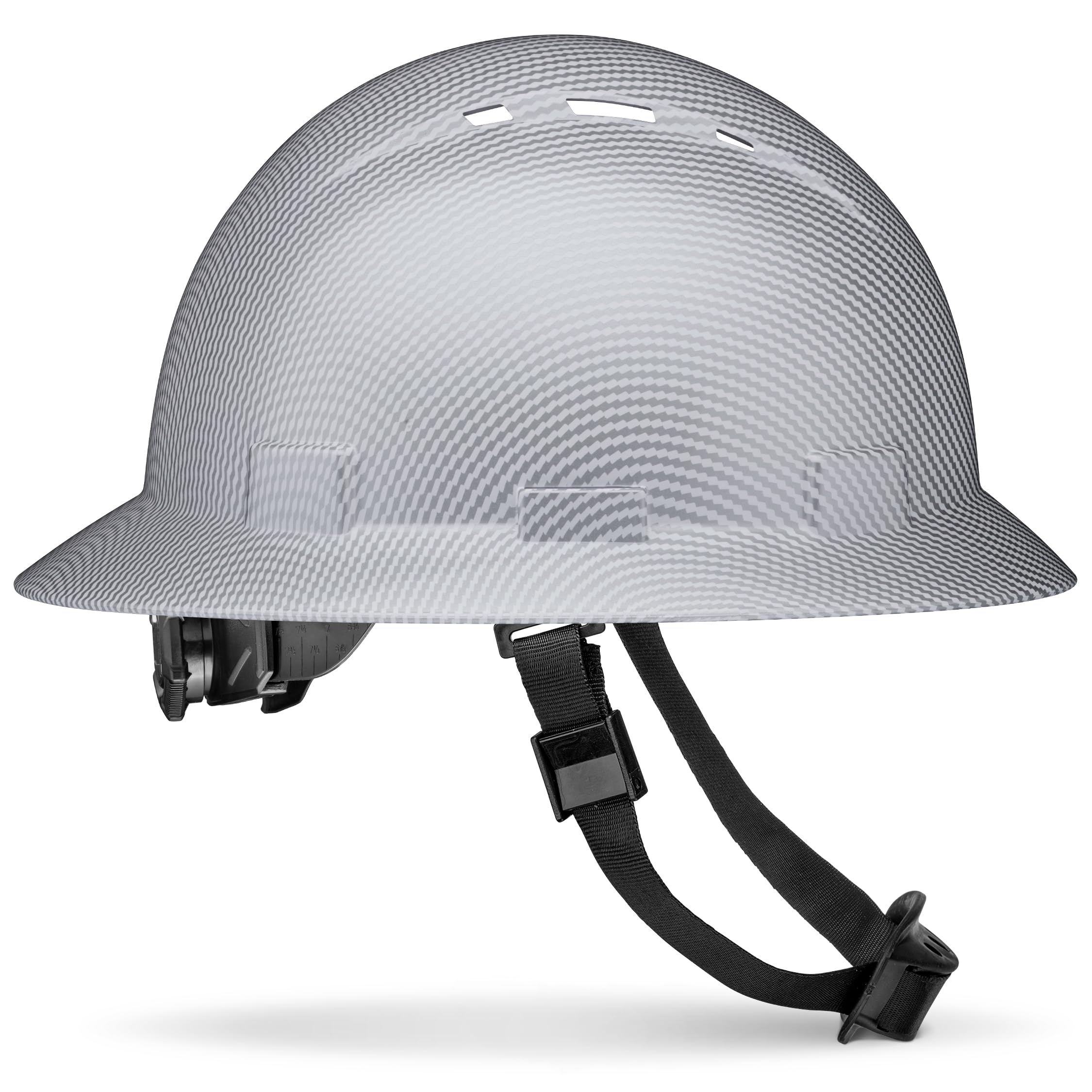 Full Brim Vented Carbon Fiber Design Gloss Finish Construction OSHA Hard Hat with 6-Point Suspension by Acerpal