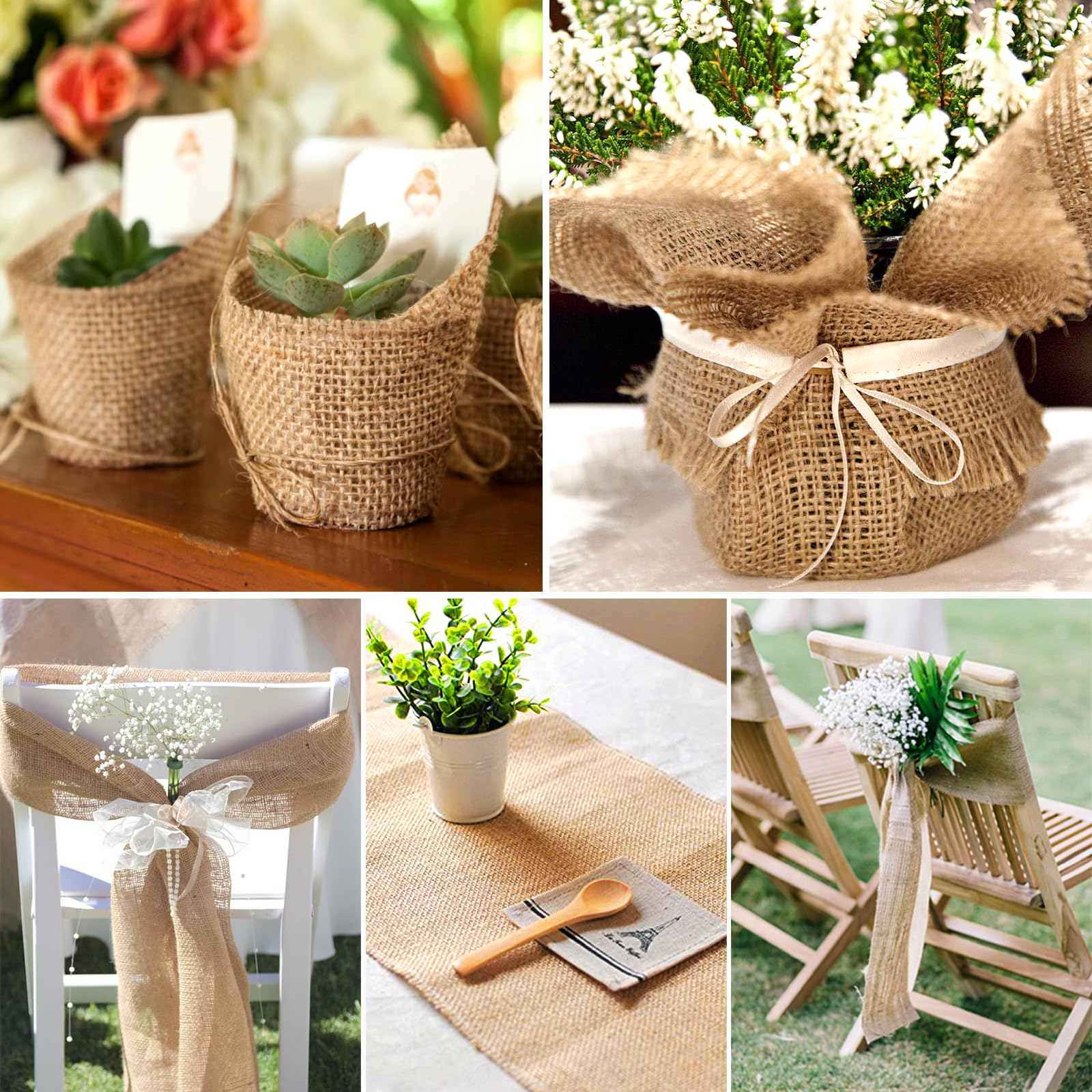 Tafelloper van natuurlijk jute 30 cm x 5 m - Partyversiering