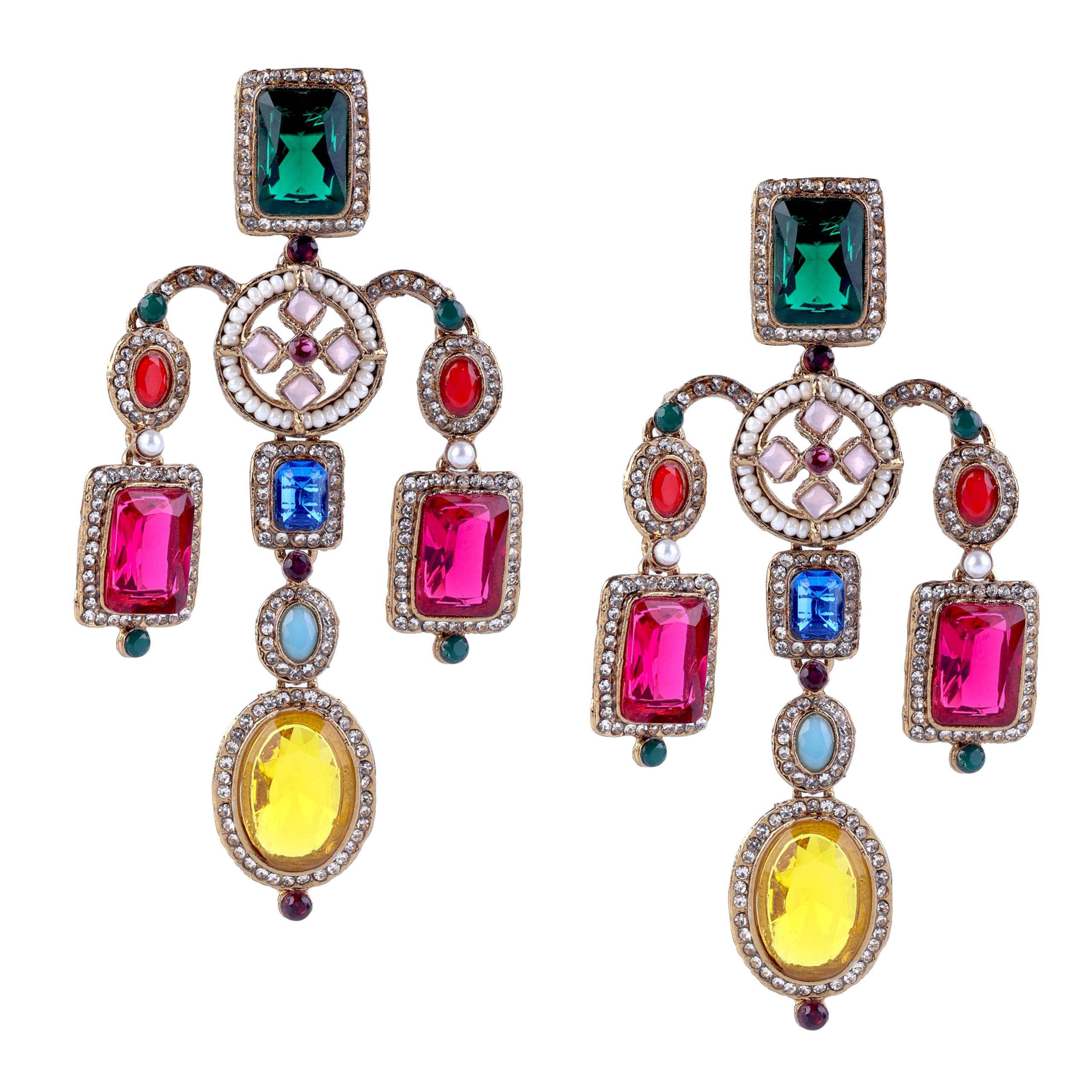 Shonas Style Celebrity Designer Dangler Earrings for Women Western Earring Fashion Multicolor Drop Earrings for Girls (B0DBYV5FD4) Amazon Price History, Amazon Price Tracker