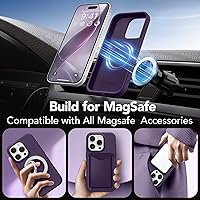 Vista 916 de GONEZ Funda de silicona para iPhone 15 Pro Max, compatible con Magsafe, protector de cámara + protector de pantalla, forro de microfibra suave Negro