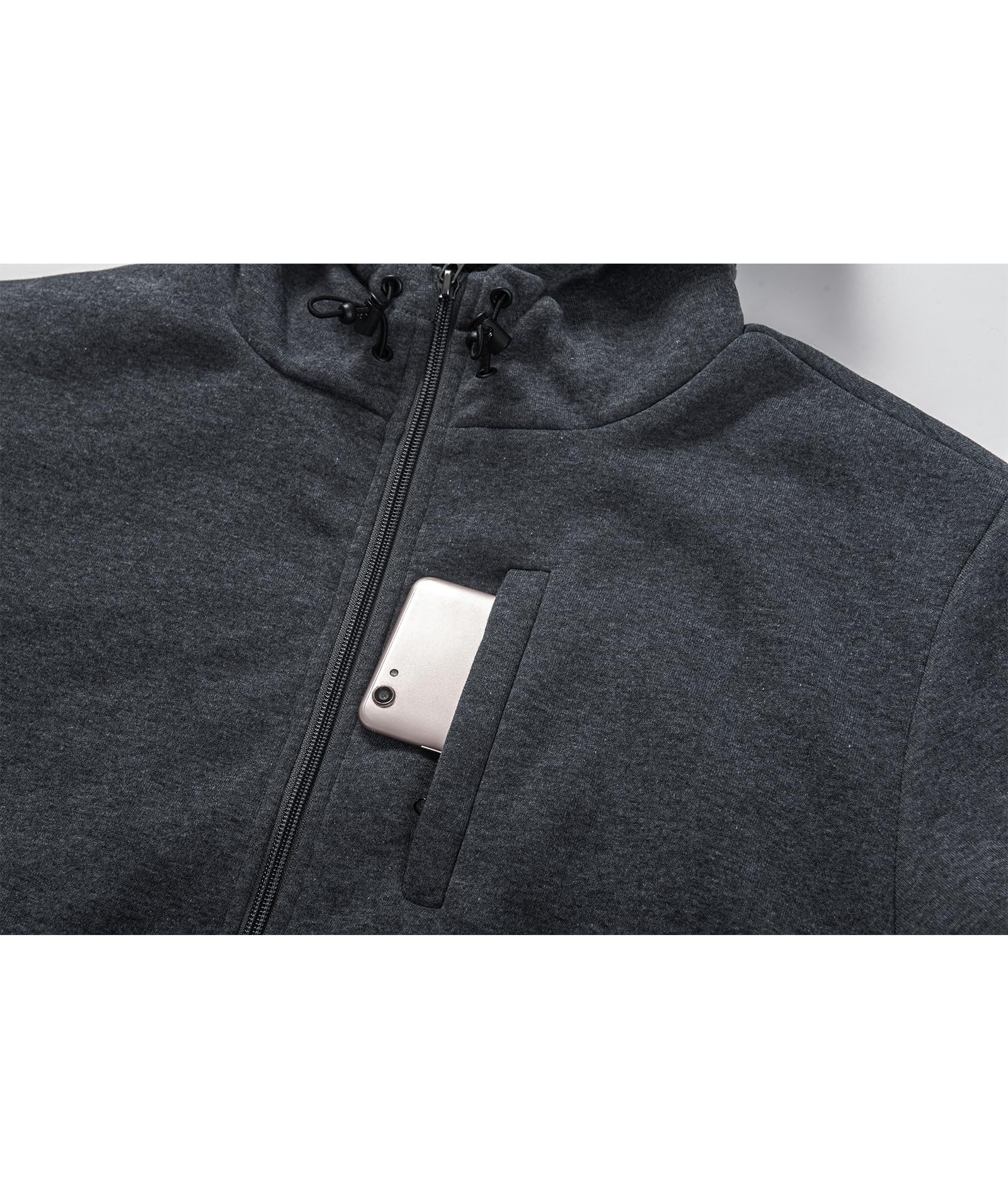 ZITY Felpa Uomo con Cappuccio Giacca Foderata Felpa Zip Calda e Morbida