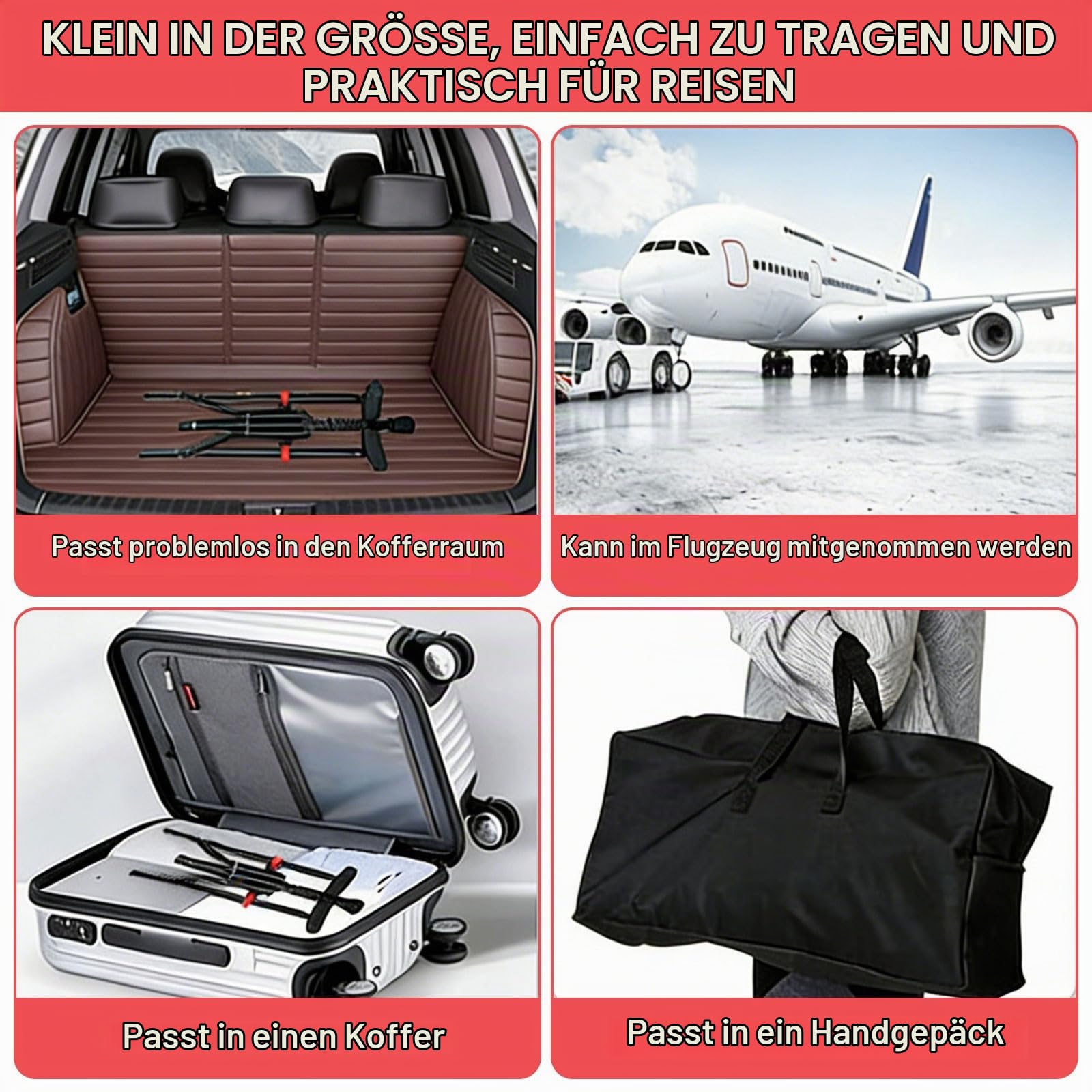 Achselkrücken, 1 Paar Unterarmgehstützen, Höhenverstellbar Krücken, 150KG Belastbar, Leicht Aluminium Universelle Krücken mit Weichen Unterarm- und Handauflagen für Senioren & Behinderte