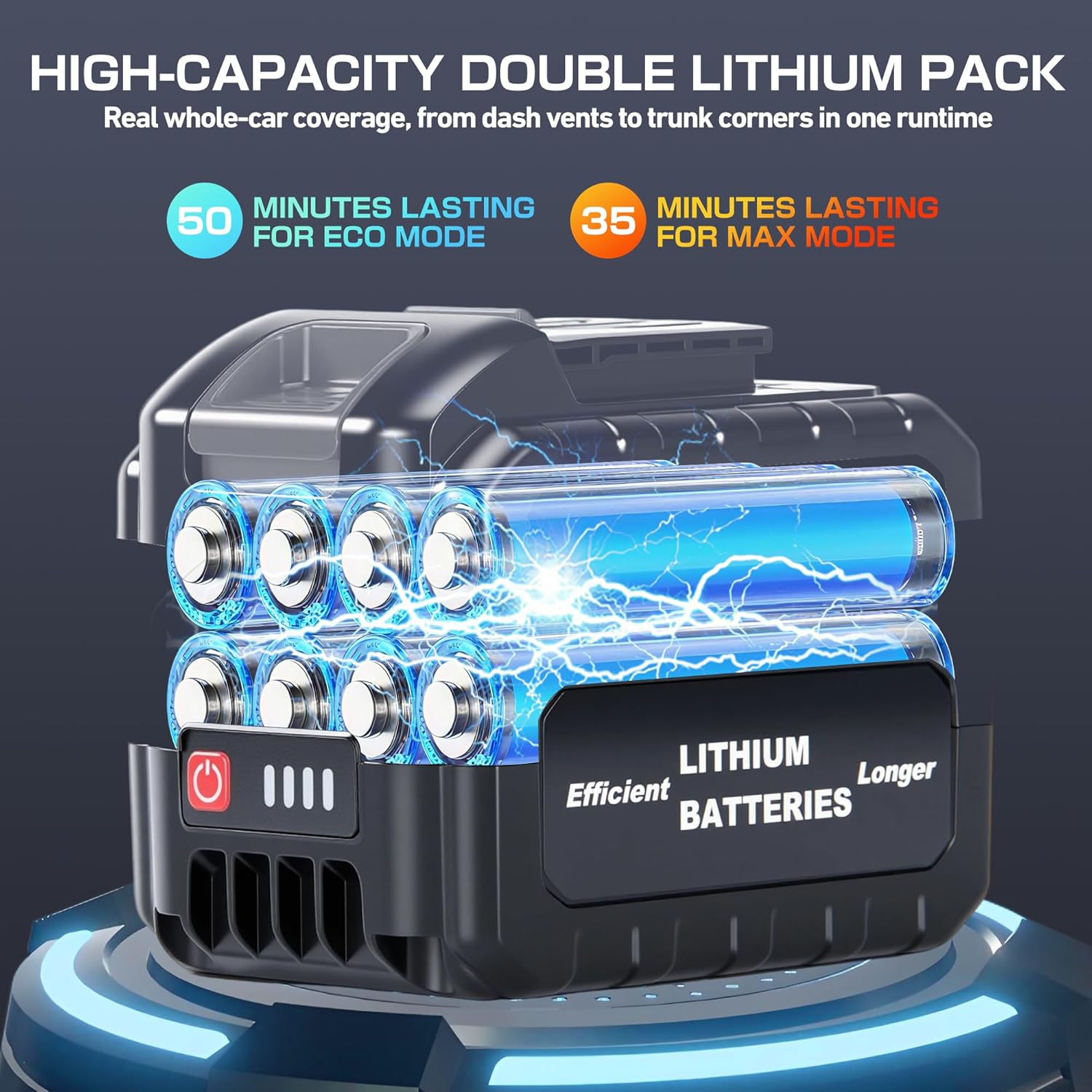 Portable Cordless Car Vacuum, 17.5KPa/25KPa High-Suction Handheld Rechargeable Mini Vac for Seats, Floor Mats, Pet Hair & Tight Crevices