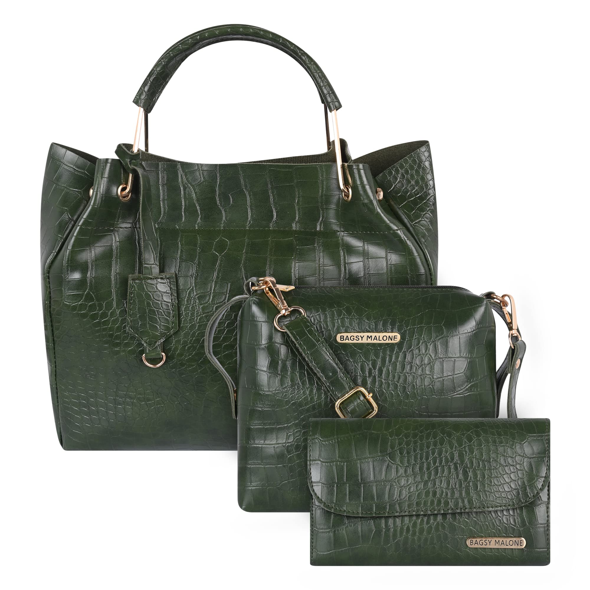 See full amazon price history chart for Bagsy Malone Womens Vegan Leather Stylish Tote Bag Pack of 3 | Ladies Purse Handbag (Croco Olive) Bagsy Malone Womens Vegan Leather Stylish Tote Bag Pack of 3 | Ladies Purse Handbag (Croco Olive) (B0BKPFWRQF) Amazon Price History, Amazon Price Tracker