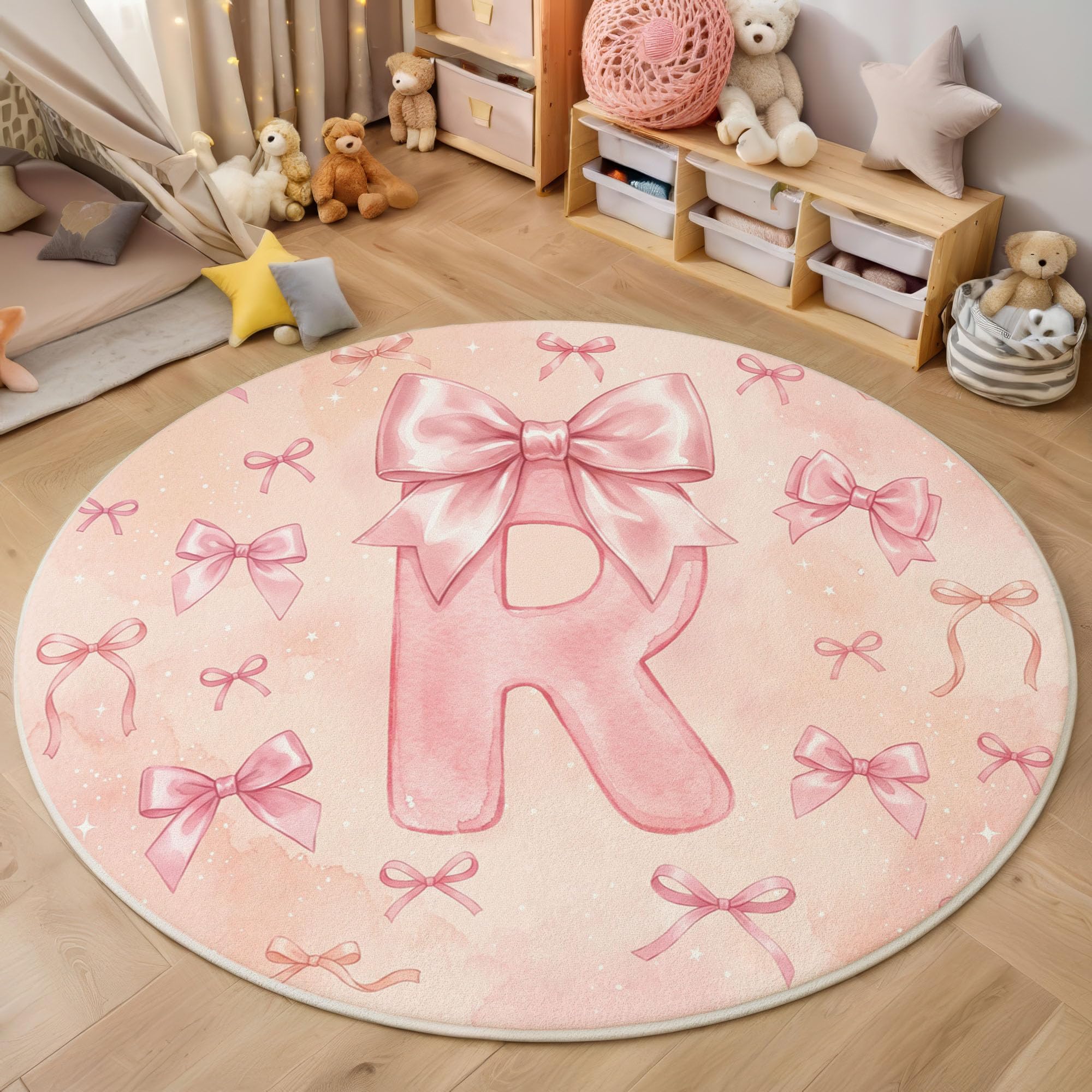 Tapis Style Aquarelle Mignon Rond 100cm
