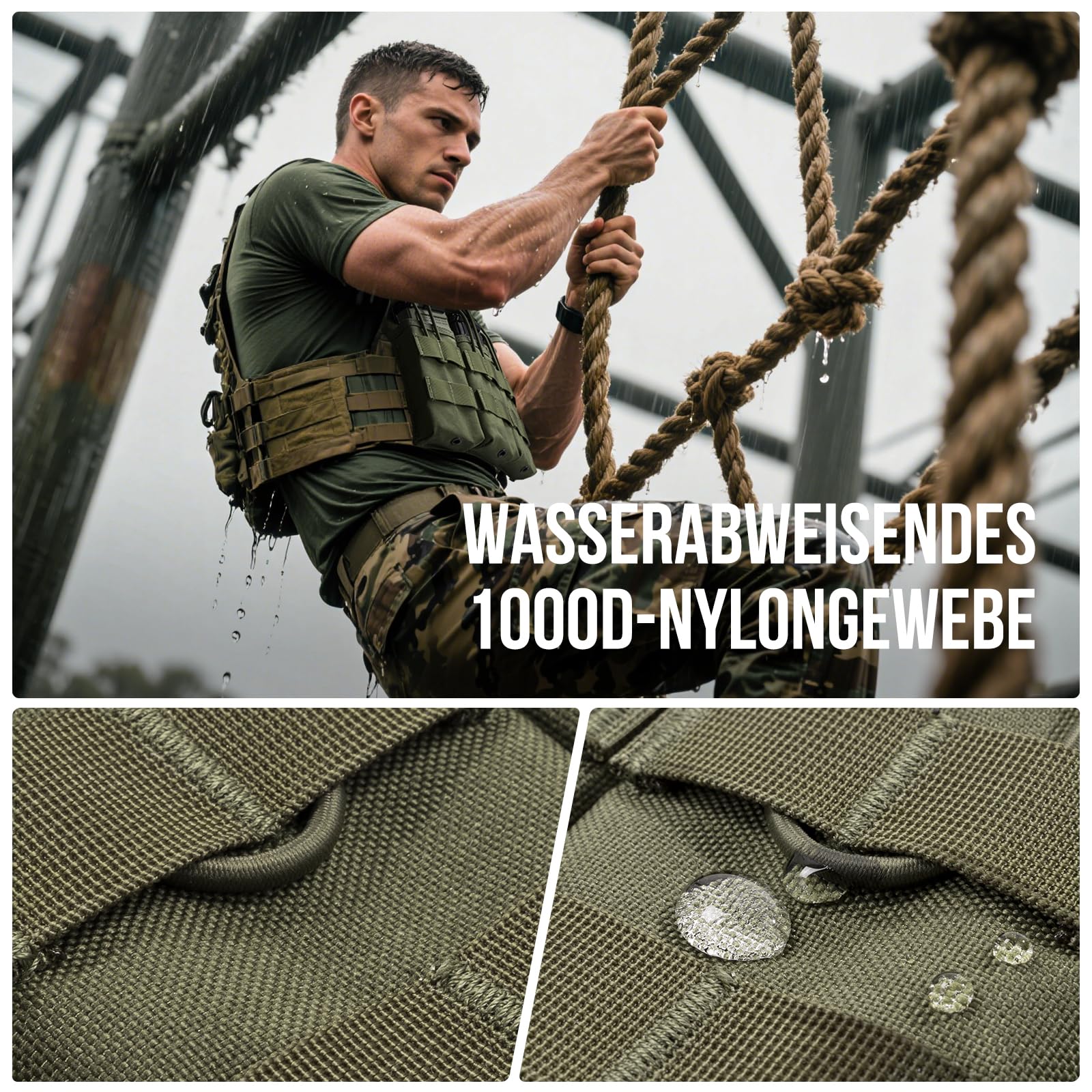 OneTigris MOLLE Magazintasche Dreifach für M4/AK47/G36 - Pistolen Magazinbeutel Kompatibel mit Taktischer Weste/Plattenträger | 1000D Nylon Airsoft mit Entwässerung (24x14x3cm)