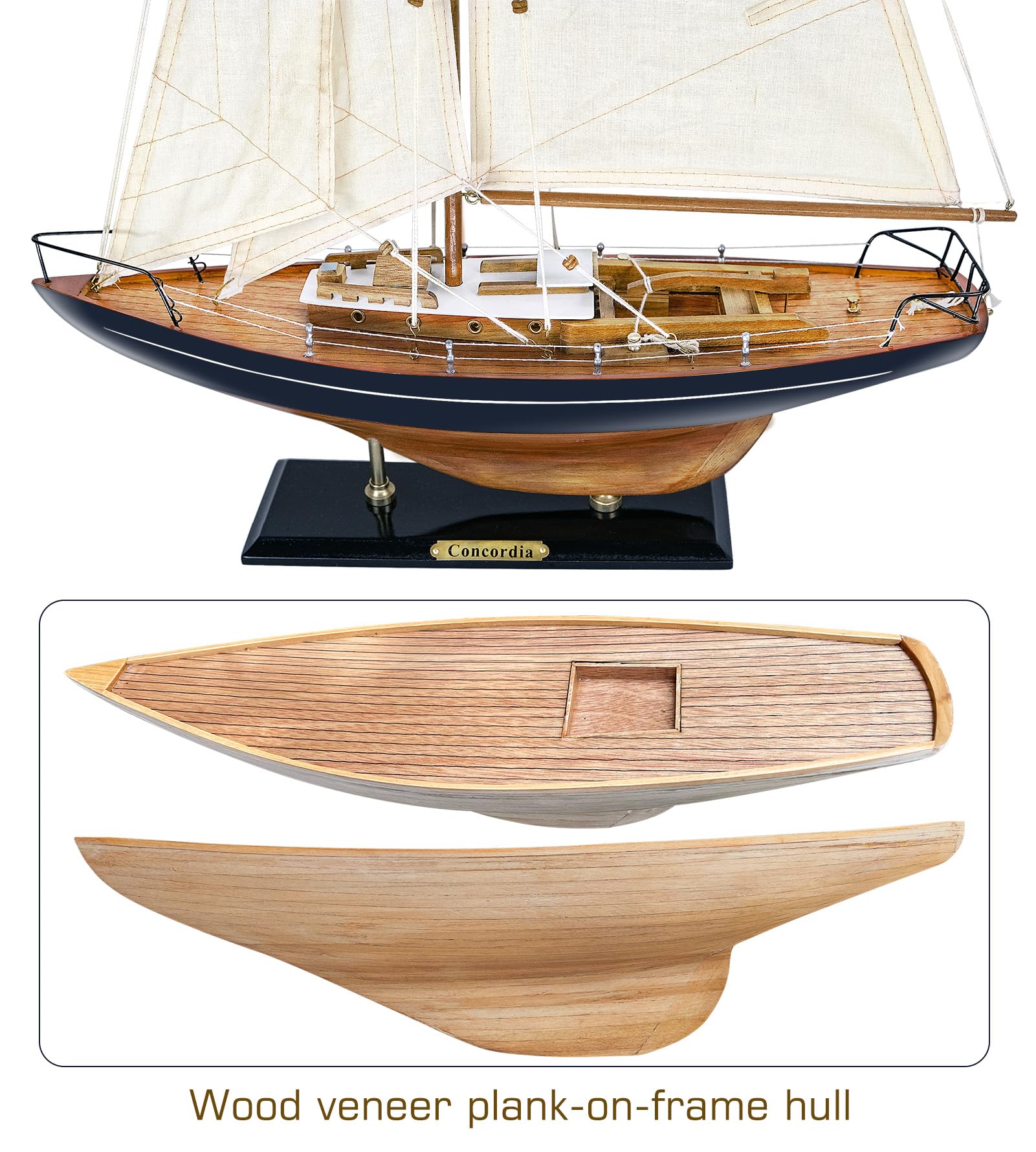 Amazon.co.jp: SAILINGSTORY 木製ヨット装飾ヨットモデル船