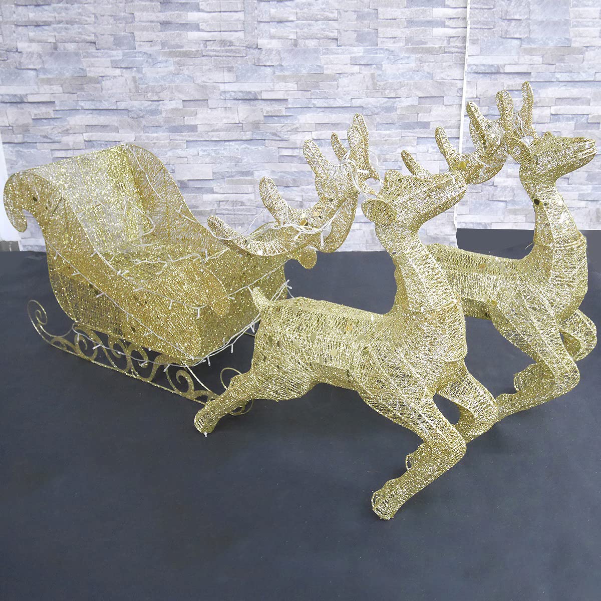 クリスマス LEDイルミネーション グリッター トナカイ＆ソリ モチーフライト クリスマス LEDイルミネーション グリッター トナカイ＆ソリ モチーフ