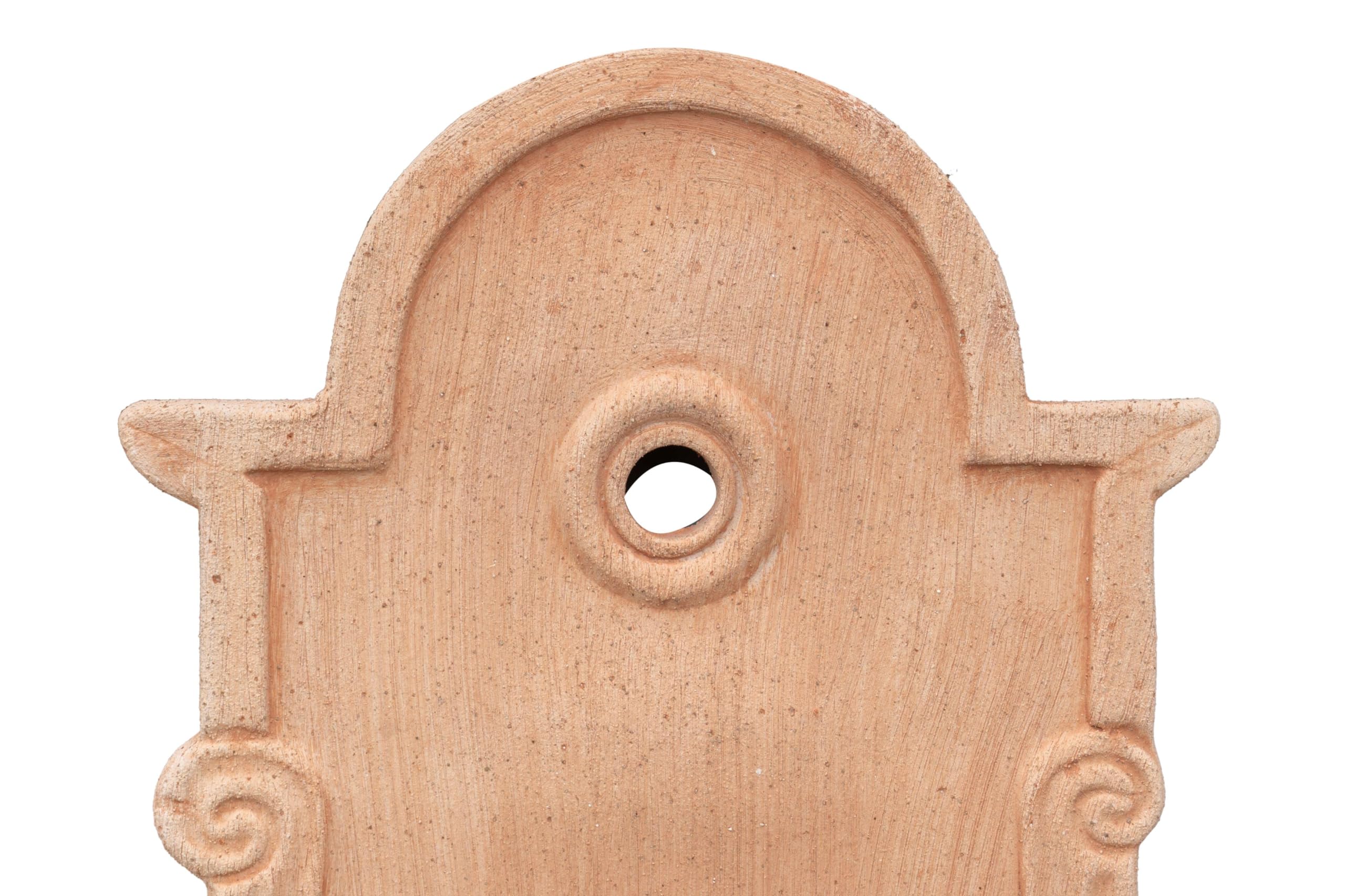 Biscottini Frontone per Fontana da Giardino Esterno L37xPR3xH47 - Frontone per Fontana da Giardino - Arredo Giardino in Terracotta Toscana - Giardino Arredo Esterno Made in Italy