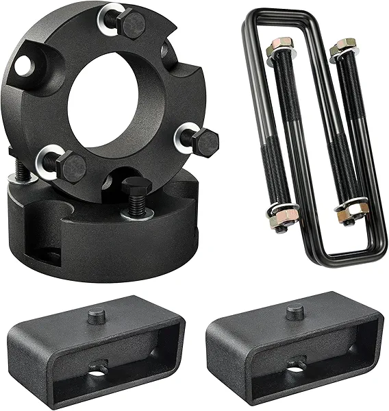 EVIL ENERGY 3" Front and 2" Rear Leveling Lift Kit Compatible with Toyota 2005-2023 Tacoma 2WD/4WD (6 lugs only), 3 inch Front and 2 inch Rear Suspension Strut Spacers Black