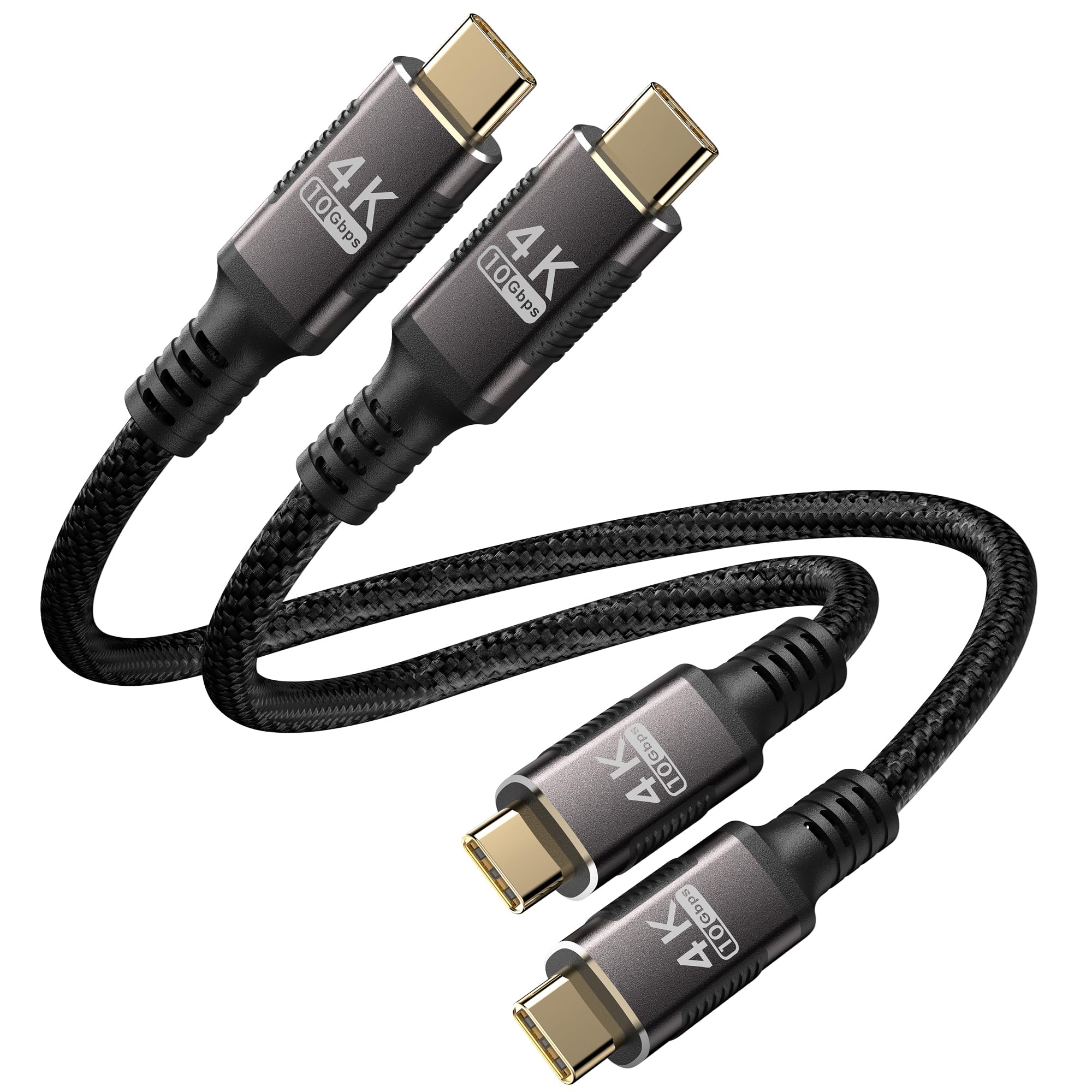 Cavo USB C Corto 15cm [2Pezzi 0,15M] Compatibile con Thunderbolt 3,Cavo Type C Ricarica Rapida 100W,Cavo USB C 3.1 10Gbps Trasferimento Dati,USBC Video 4K@60Hz/2K@120Hz,per Laptop/Monitor/Hub