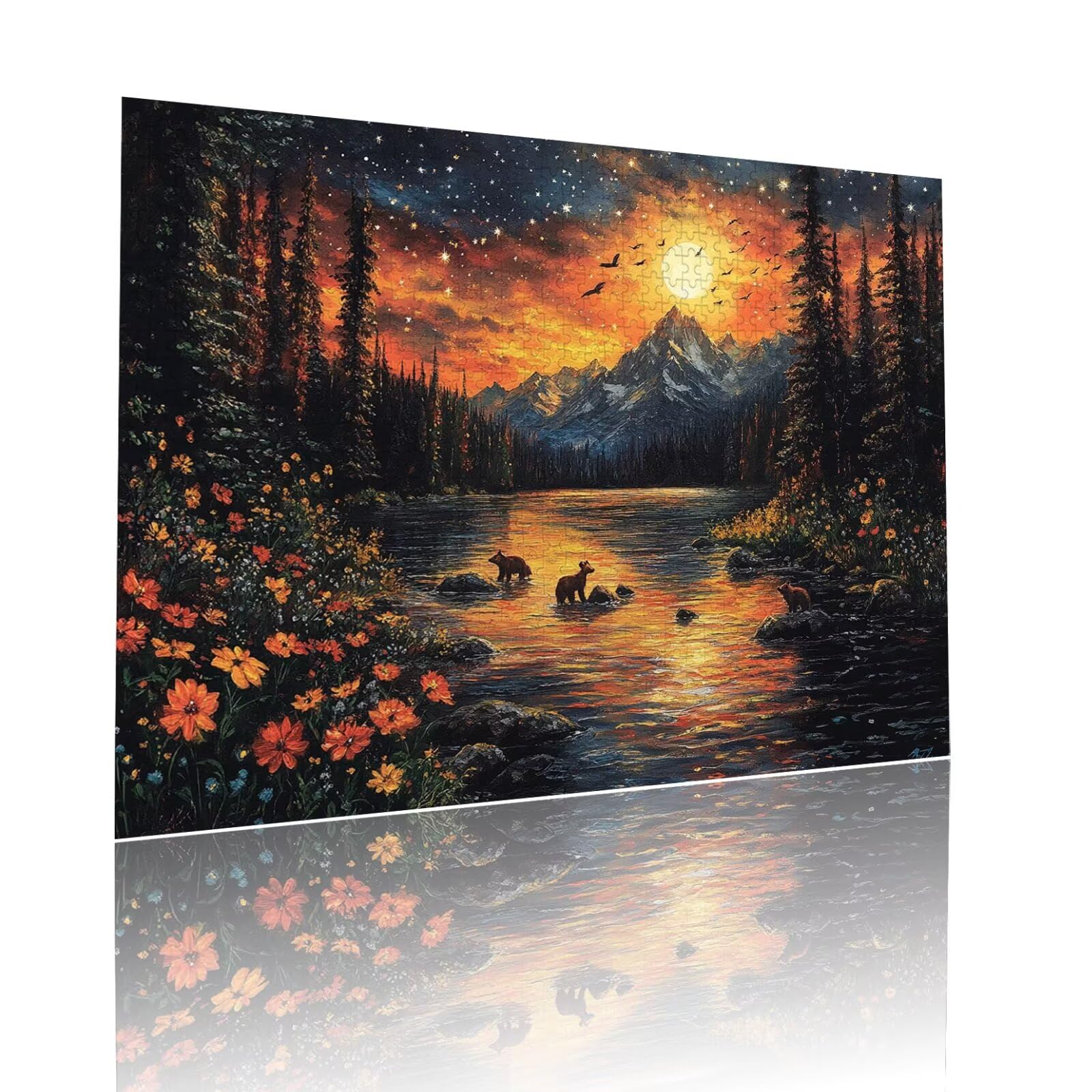 Mond Puzzle für Erwachsene Kinder Anspruchsvoll 5000 Teile Impossible Klassische Puzzles Schwer Sternenhimmel ab 8 9 10 Jahre für Mädchen Jungen Jigsaw Kunst Educa, für Geschenke 105x156cm t-995