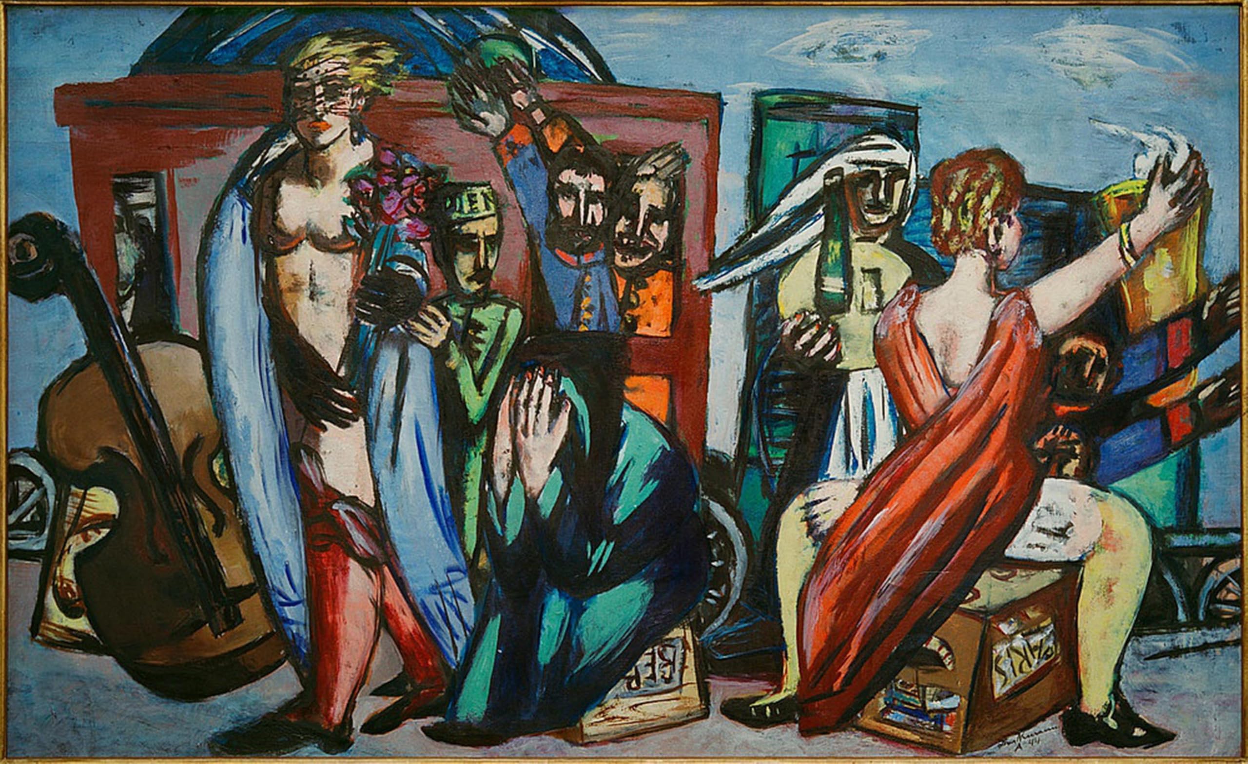 HRJUBWREE Classic Canvas Picture Art Canvas Print Modern Oil Painting the Journey by Max Beckmann Artwork on Wall for Office Decor 60x90cm