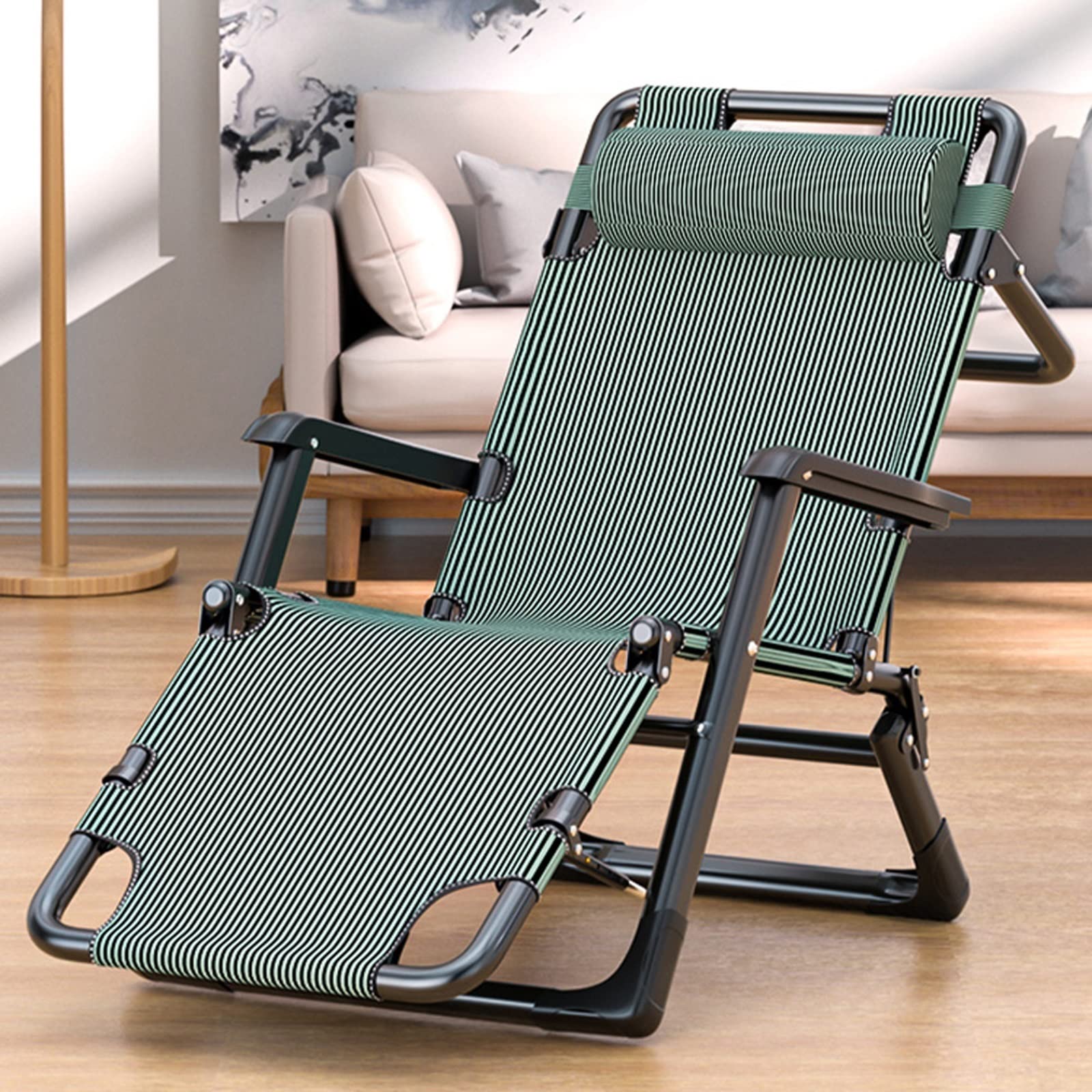 Ergonomiczne składane rozkładane krzesło, wielofunkcyjne składane krzesło wypoczynkowe, przenośne regulowane rozkładane krzesło kempingowe, rozkładane krzesło na patio do użytku wewnątrz i na zewnątrz