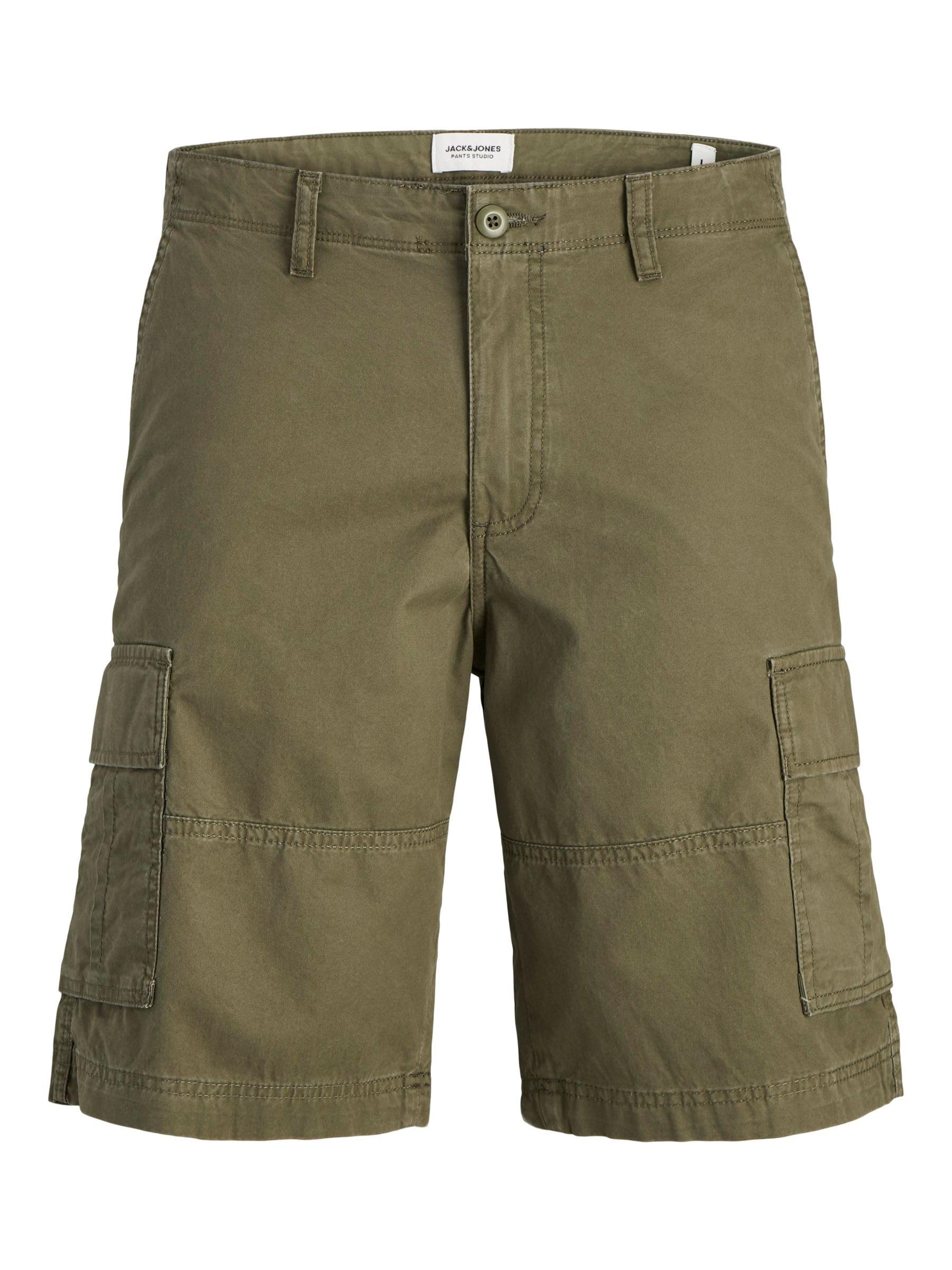 JACK & JONES Men's Jpstcole Jjmateo Cargo Shorts Pls, Olive Night, 44