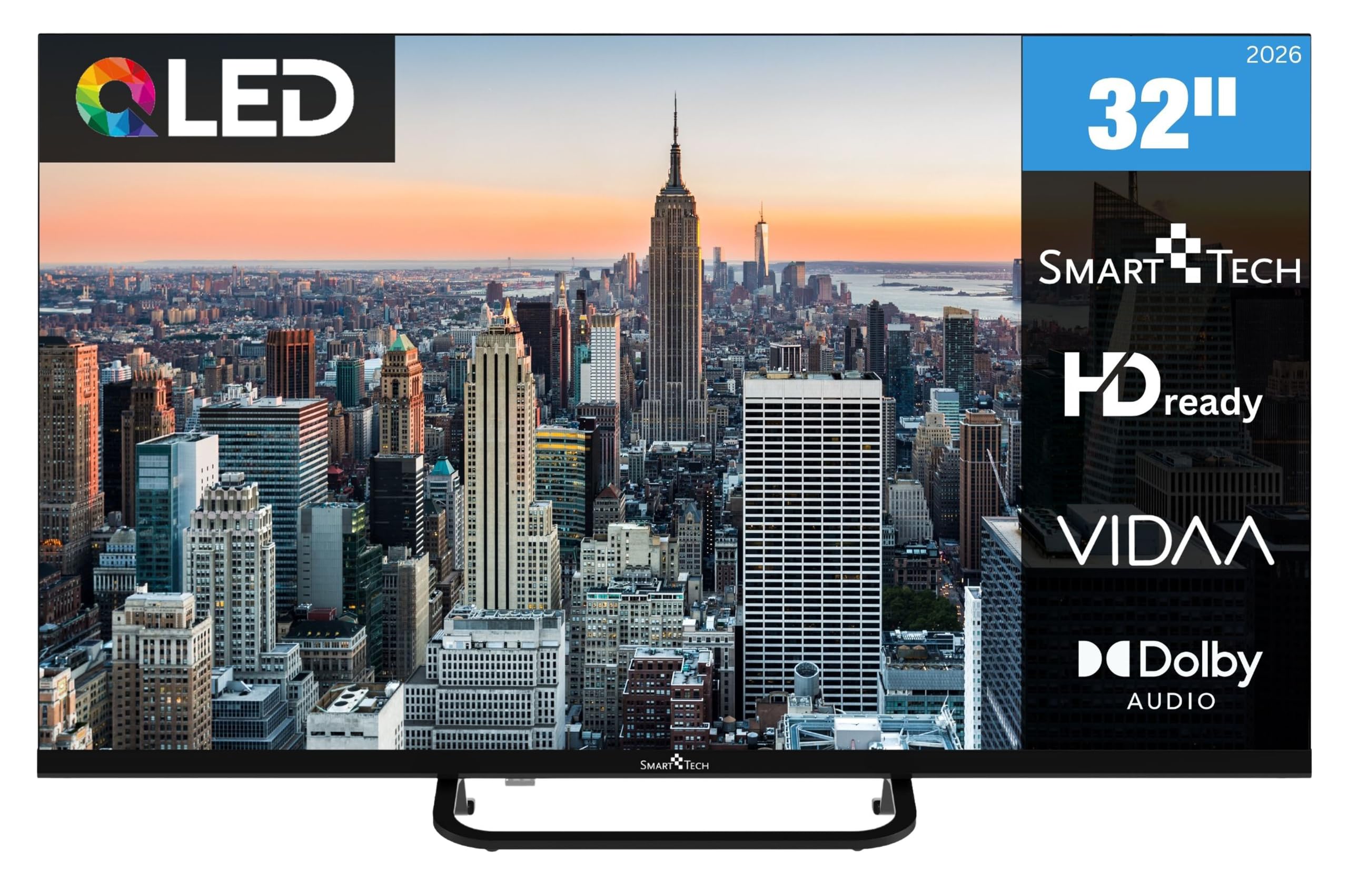 Smart Tech 32QV02V QLED Fernseher 32 Zoll VIDAA Smart TV mit HD Auflösung