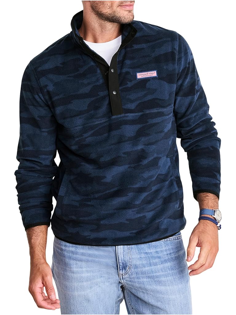 Navy Vineyard Vines Harbor Fleece Quarter-Snap