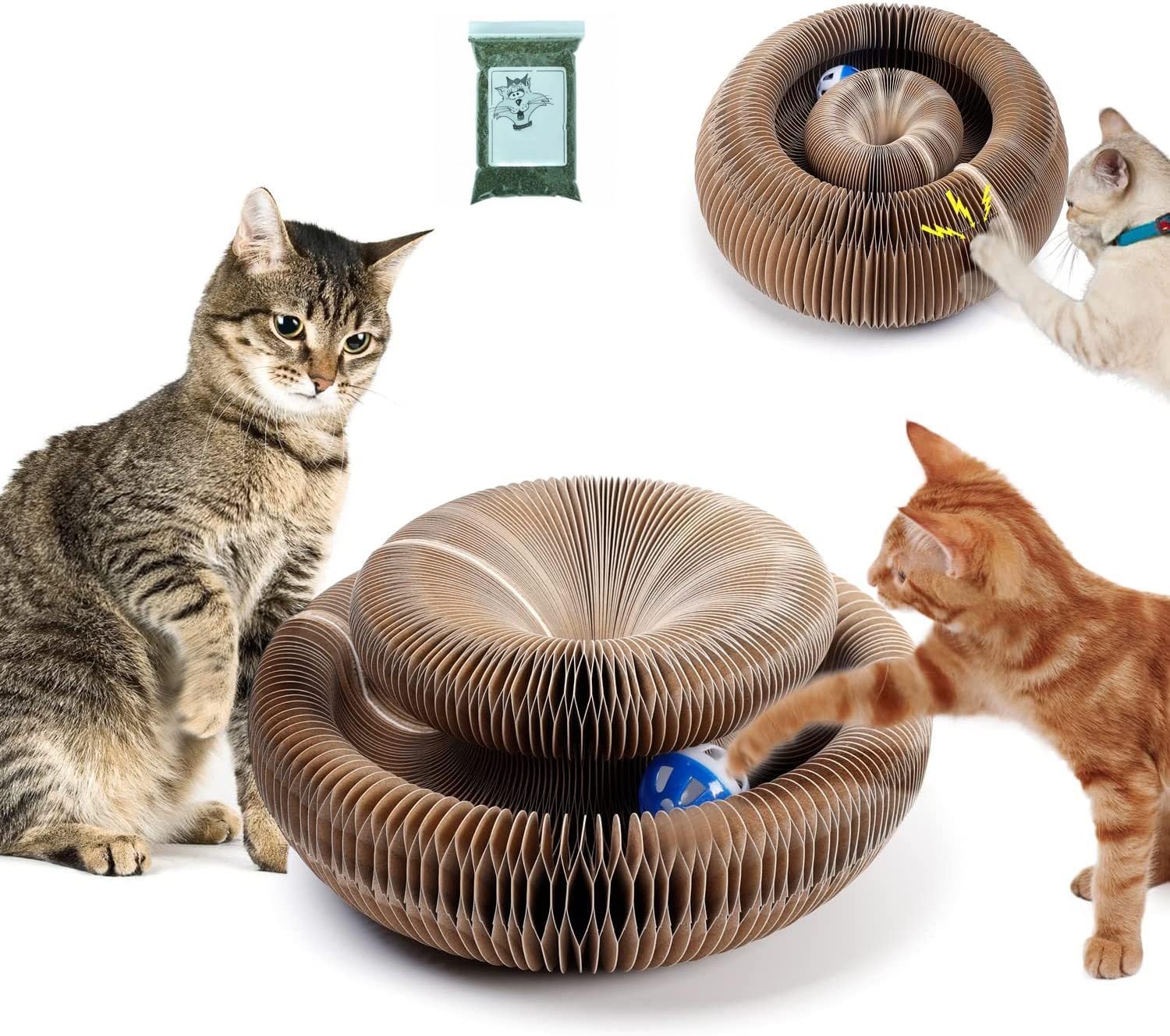 PawLites Cat Interactive Toy Scratch Pad Toy Bell Ball, Cat Scratching Cardboard for Indoor Cats/Kitten - Cat Fun Mental Physical Exercise 4 inch x 9.4 inch (B0CG9V93JF) Amazon Price History, Amazon Price Tracker