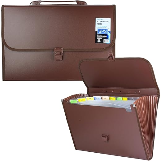 SPS 13 Pockets Expanding File Folder Brown