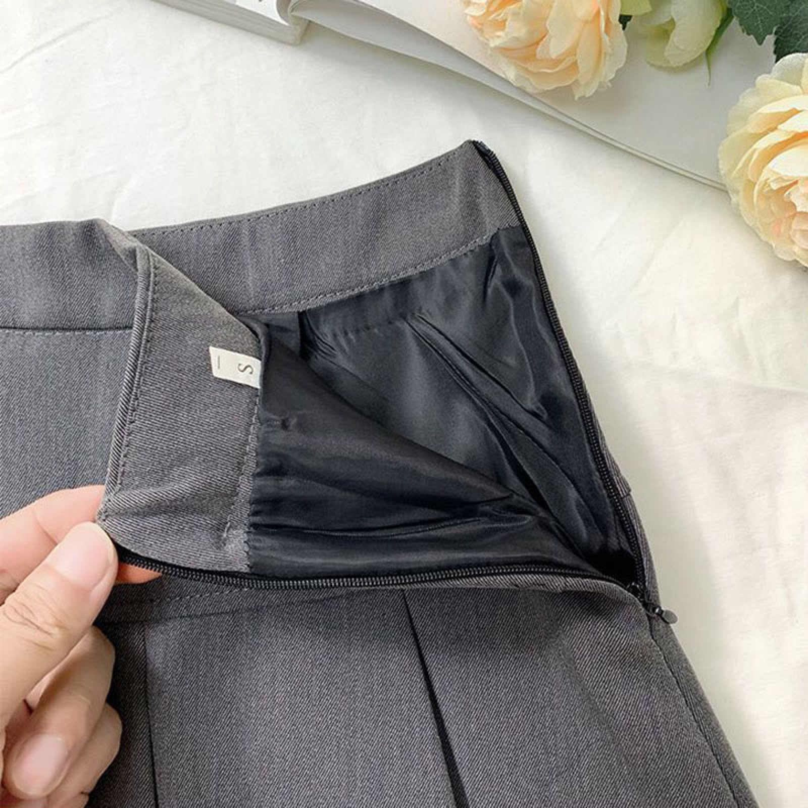 Krótkie Spódniczki Damskie -Koreański Styl Plisowana Mini Spódniczka Damska Prosta Linia A Wysoka Talia Codzienne Ubrania Casual Solid Color Workout Sportowa Spódnica Do Biura Pracy