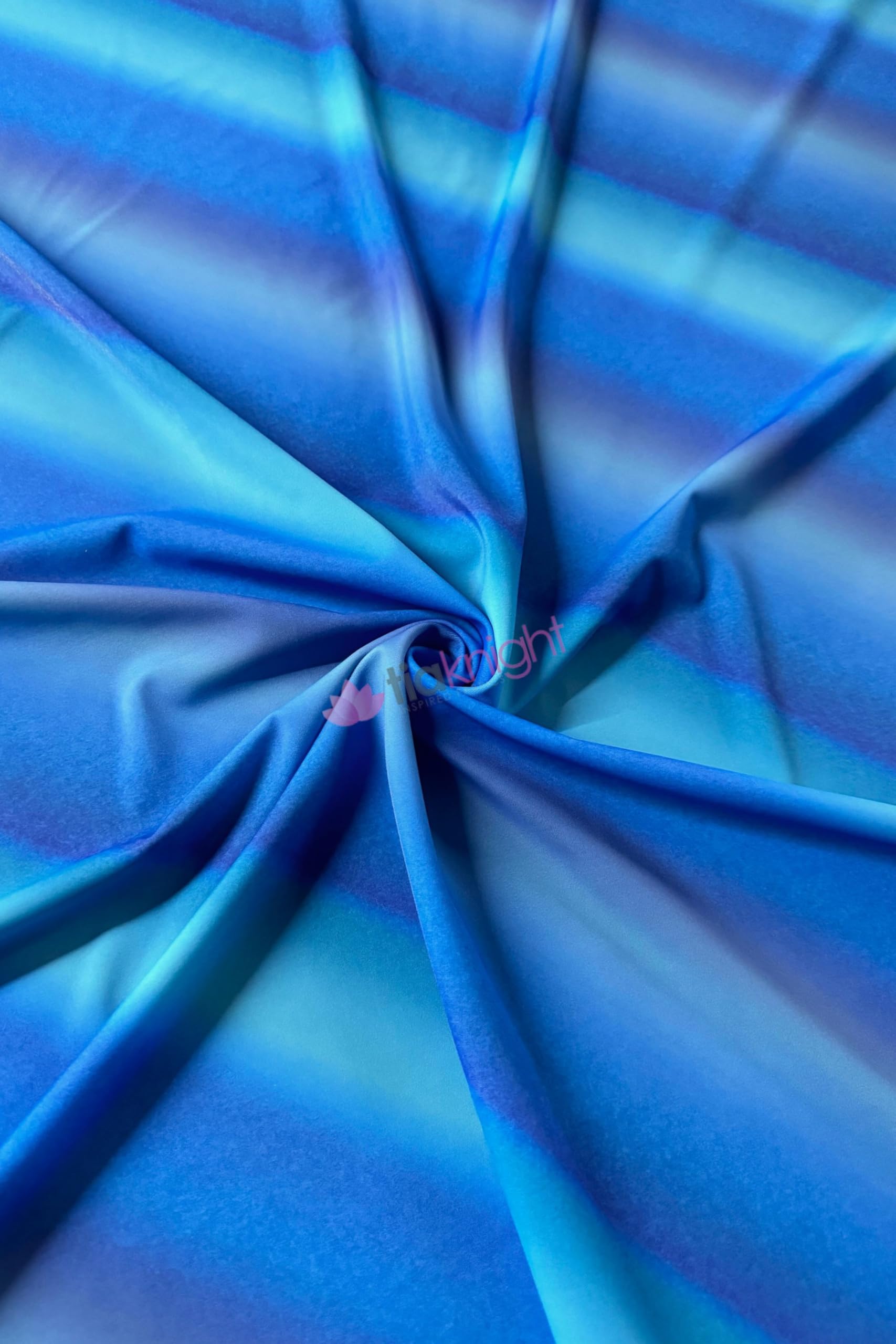Premium Quality Printed Matte Nylon Lycra | 4 Way Stretch Swim Wear, Dance Leotard, Leggings Material | 50+ Colours/Prints in Stock | Sold By The Metre | Tia Knight (Sea Blue Gradient) — image 1
