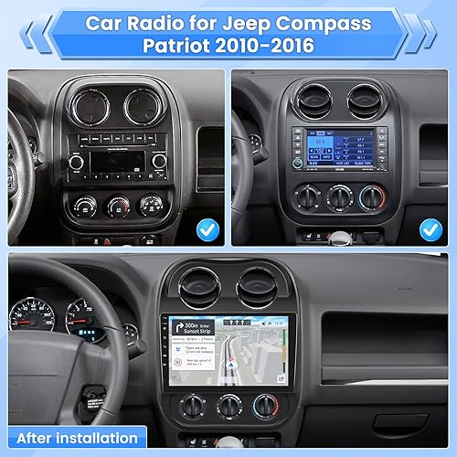Miniatura 2 de para radio Jeep Compass 2010-2016, radio estéreo de coche Android 10, pantalla táctil de 10.1 pulgadas, receptor de audio para coche con navegación