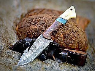 Personalized Knife - Gut Hook - Hunting Knife with Sheath - HunterSharp Horizontal Carry Multi-Use Survival & Fishing Utility Knife Full Tang FIxed Blade Knives for men - SHOKUNIN USA