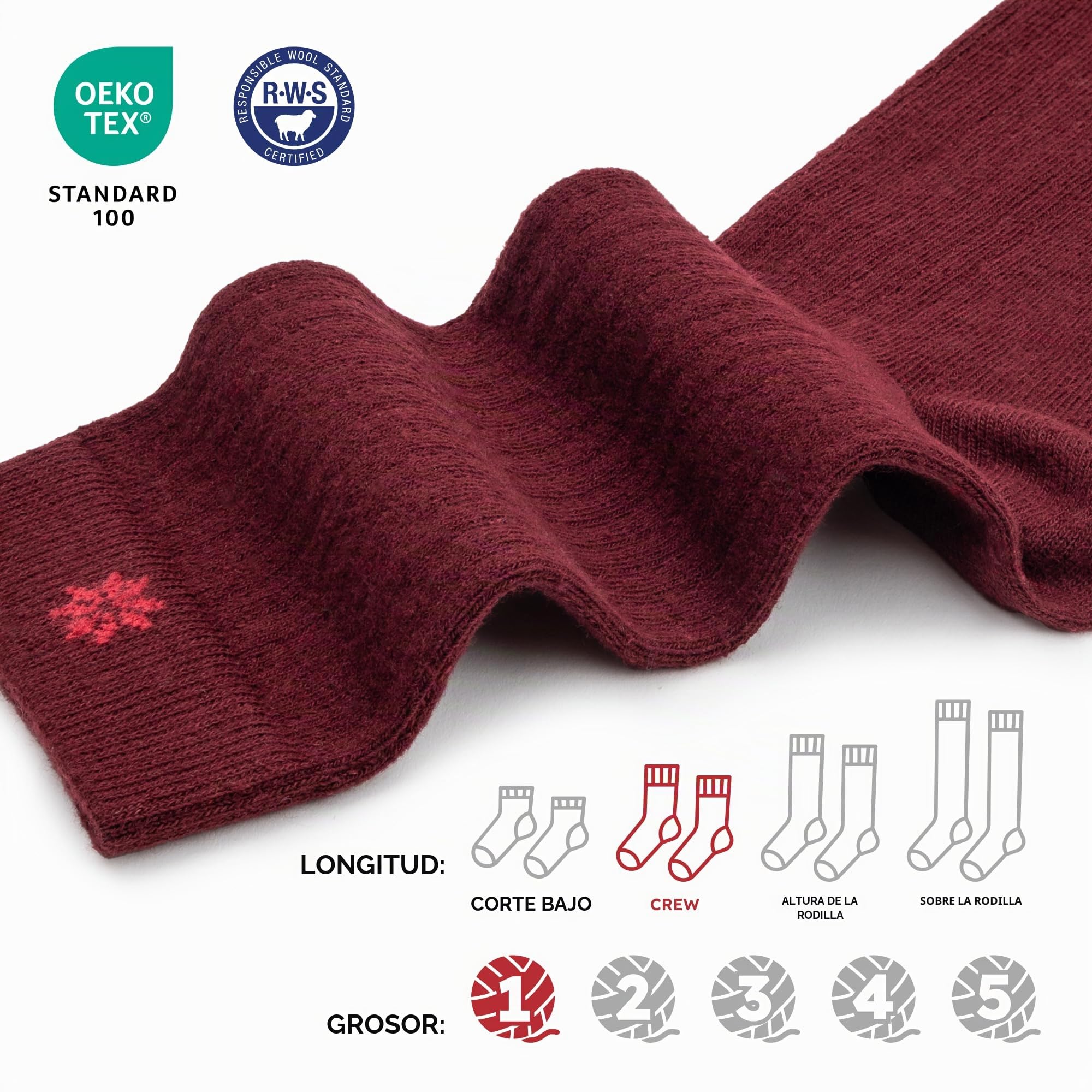 NORDIC Socks Calcetines para Vestir Lana Merino 5 pares | Ajuste Seguro, Antiampollas, Lana Merino Fina