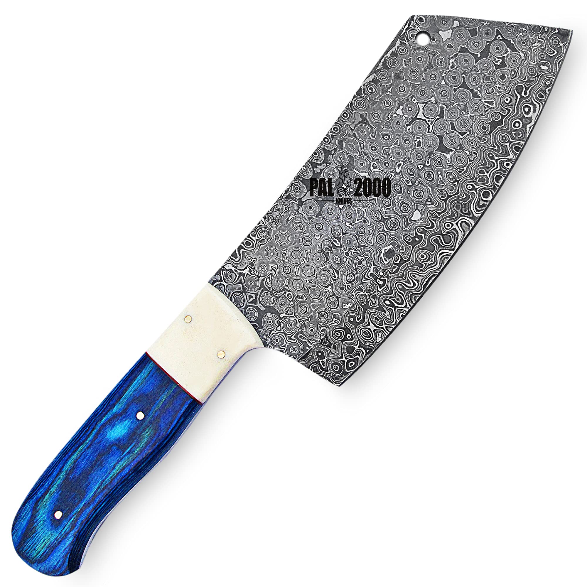 PAL 2000 KNIVES Custom Handmade Damascus Steel 12 Inches Cleaver Knife with Sheath 9951