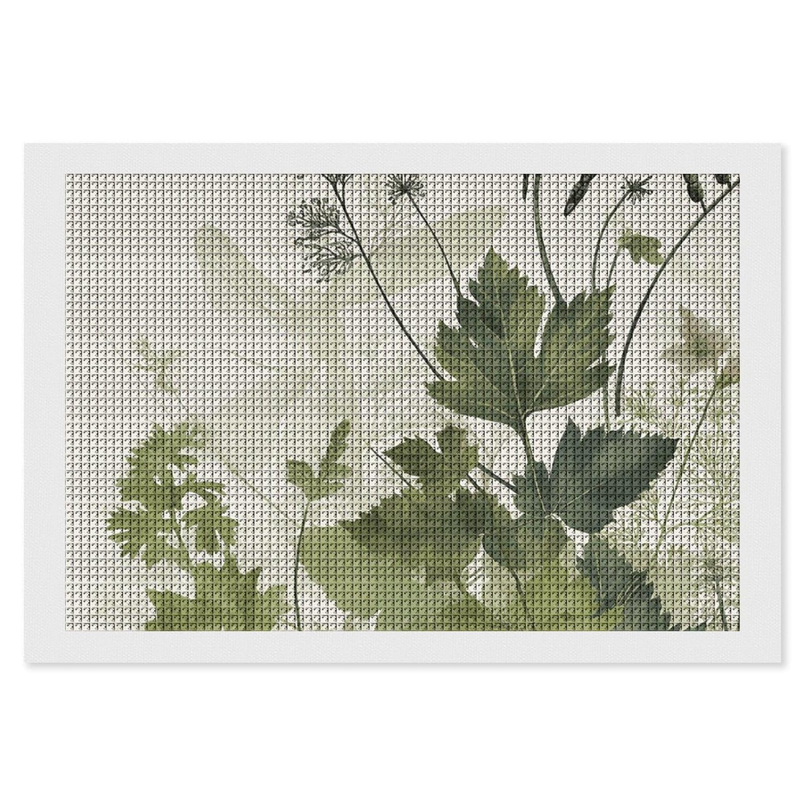 Foliage And Herbs with Dragonflies Winged Diamond Art Kits for Adults, DIY 5D Diamonds Painting Kits for Beginner, Round Full Drill Diamond Dots Painting, 8"x12" Diamonds Pictures Gem Art And Crafts W