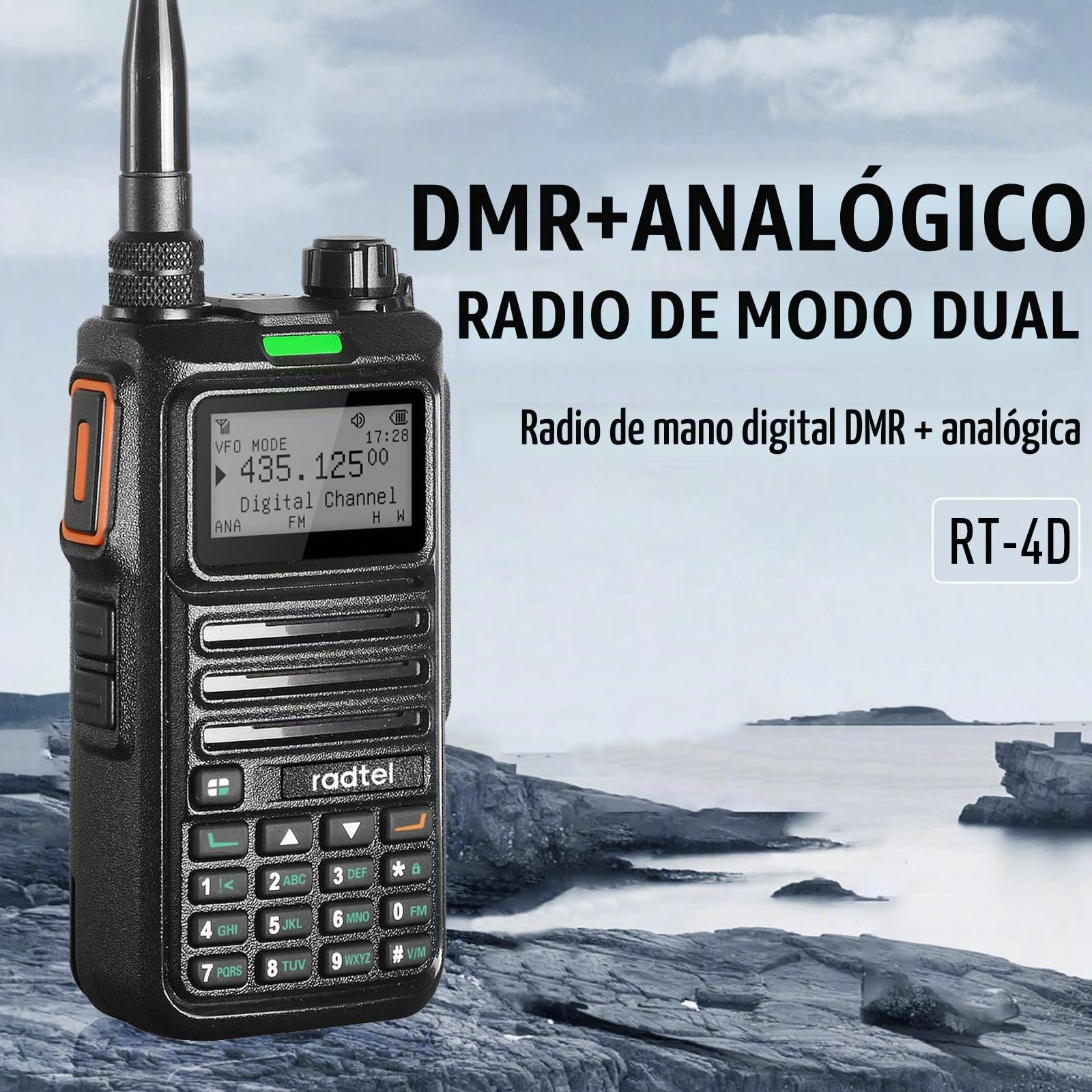 Radtel RT-4D DMR Radio – Walkie Talkie Digital, Modo Doble Analógico/Digital, 1024 Canales, Doble Ranura de Tiempo, Comunicación de Radioaficionado