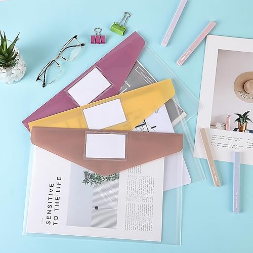 Miniatura 6 de Mr. Pen - Sobres de plástico transparente, paquete de 10, tamaño A4, tamaño carta, coloridas carpetas transparentes para documentos, sobres