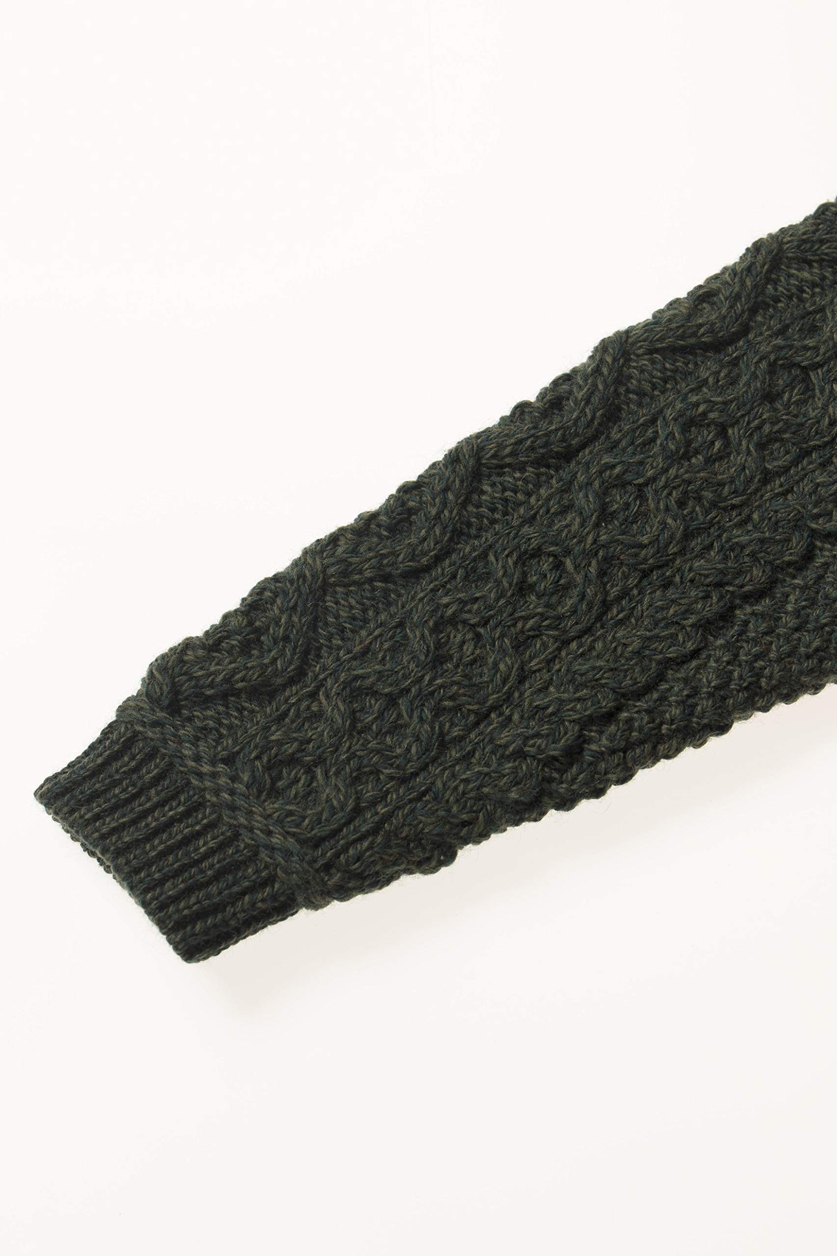 Aran Crafts Jungen Irish Cable Strickpullover mit halbem Reißverschluss (100 % Merinowolle)