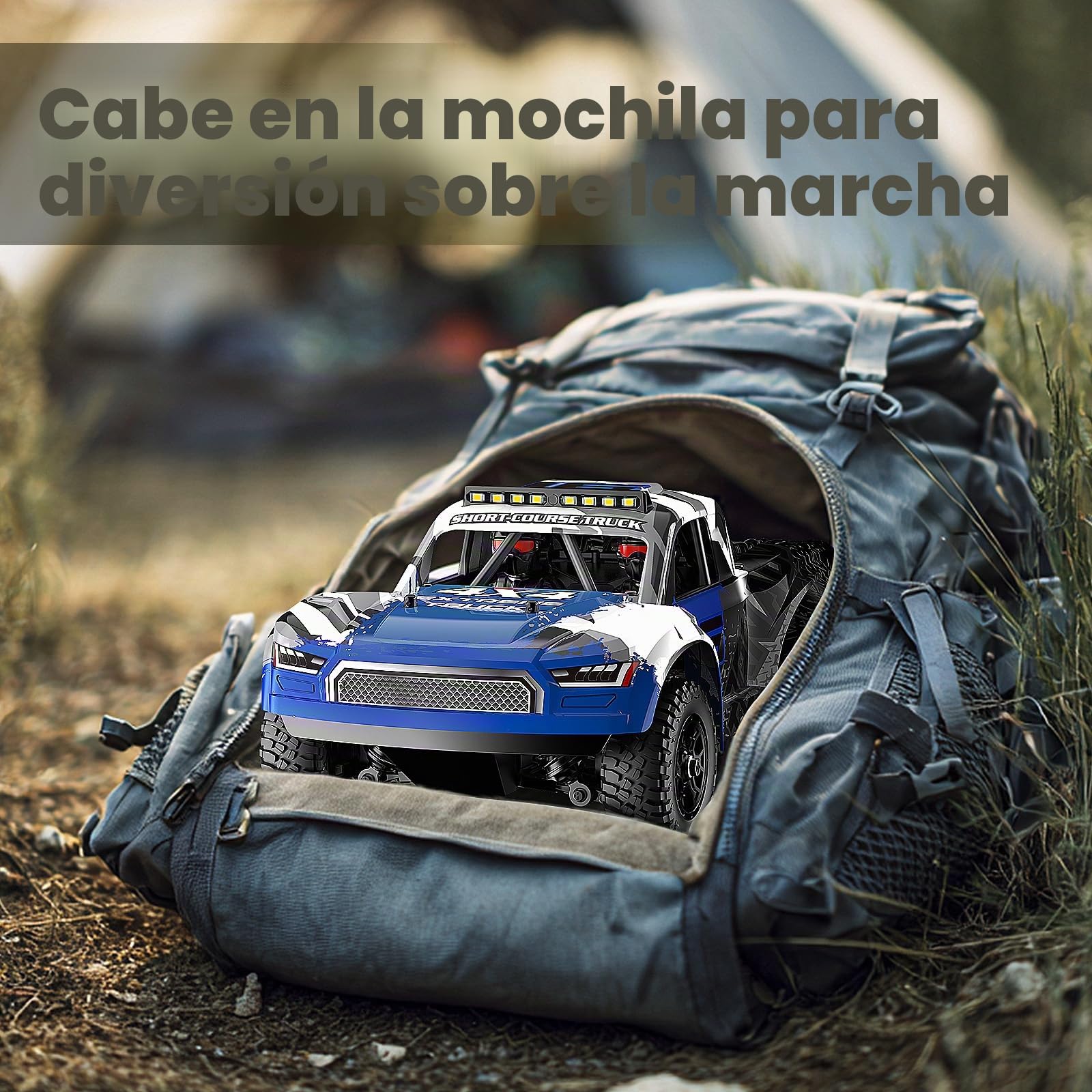 Coche Teledirigido Adulto 1:16, 2,4GHz Rápido 36 km/h, Vehículo Eléctrico Todoterreno 4WD Resistente al Agua con Baterías Dobles, Neumáticos Drift y Todoterreno, Transmisión Metálica y Luces LED