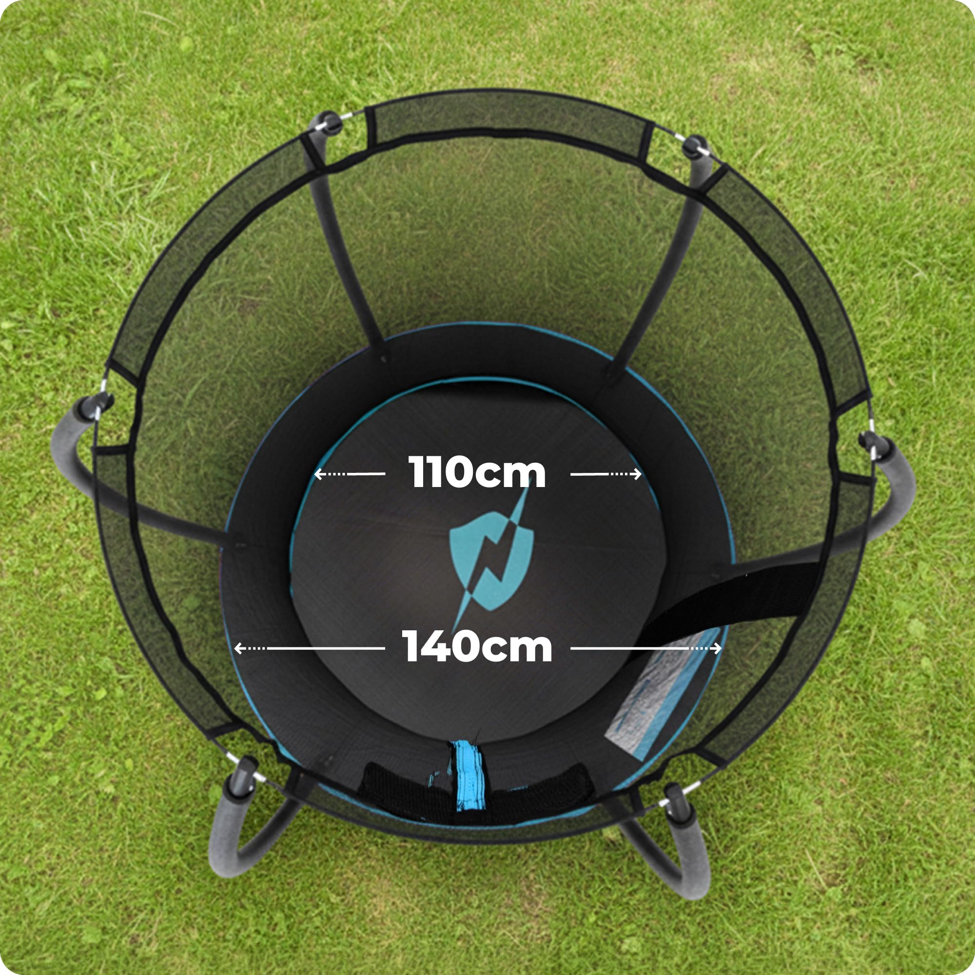 THUNDER Trampolino da Giardino con Rete e Scala – Outdoor per Bambini e Adulti, Stabile, Wetterfest, Varie Misure e Color