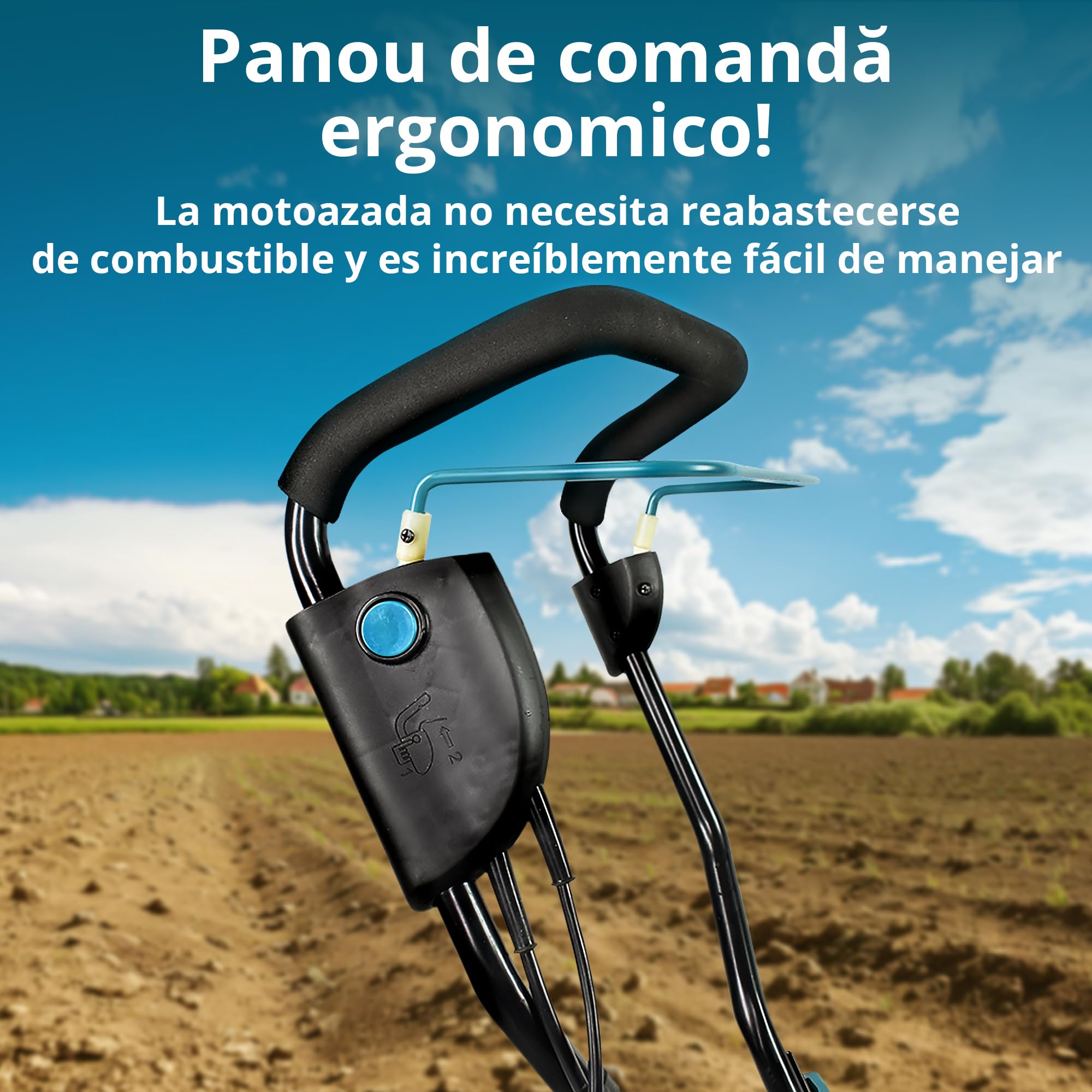 Könner & Söhnen KS 1000T E - Piqueta eléctrica de Metal (36 cm de Ancho de Trabajo, hasta 22 cm de Profundidad, 1000 W, 230 V, 8 kg, fresadora de jardín para parcelas de Patio, Flores y Jardines)